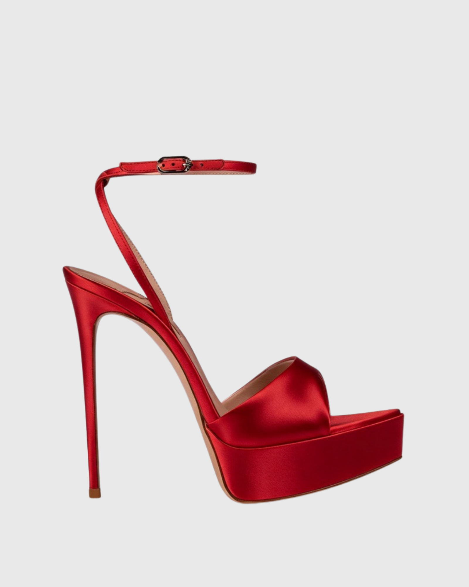 Iida Satin Strap Sandals In Red