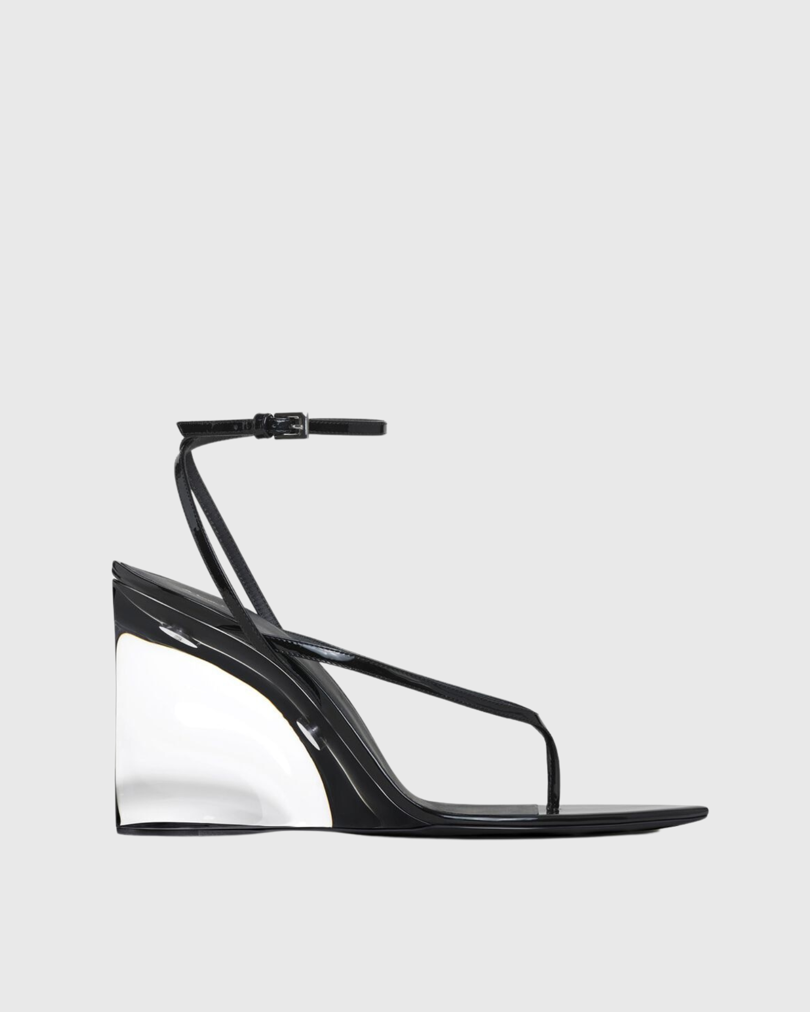  Ilda Wedge Cross Thong Sandals In Black