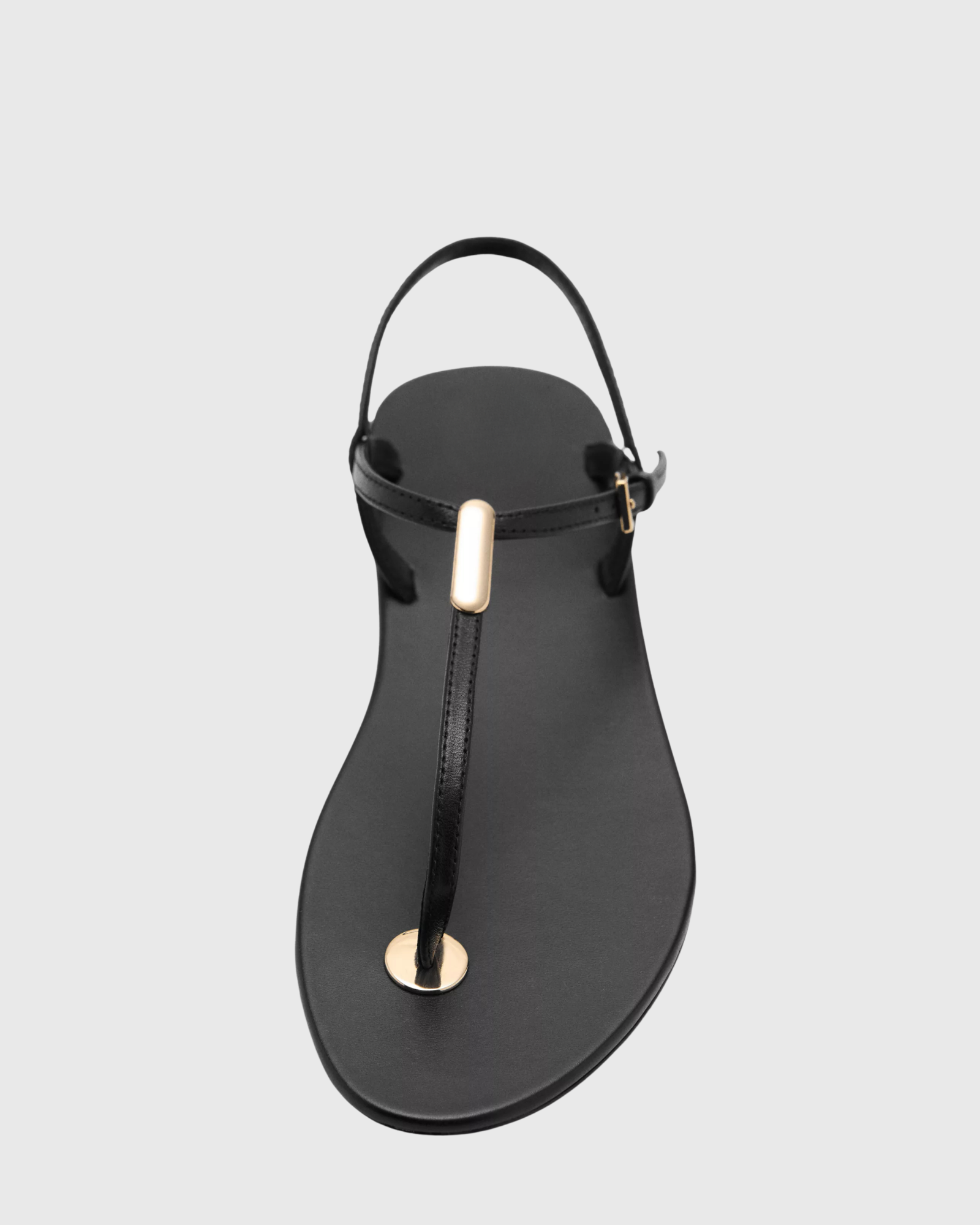 Jaci Strap Thong Flat Sandals In Black