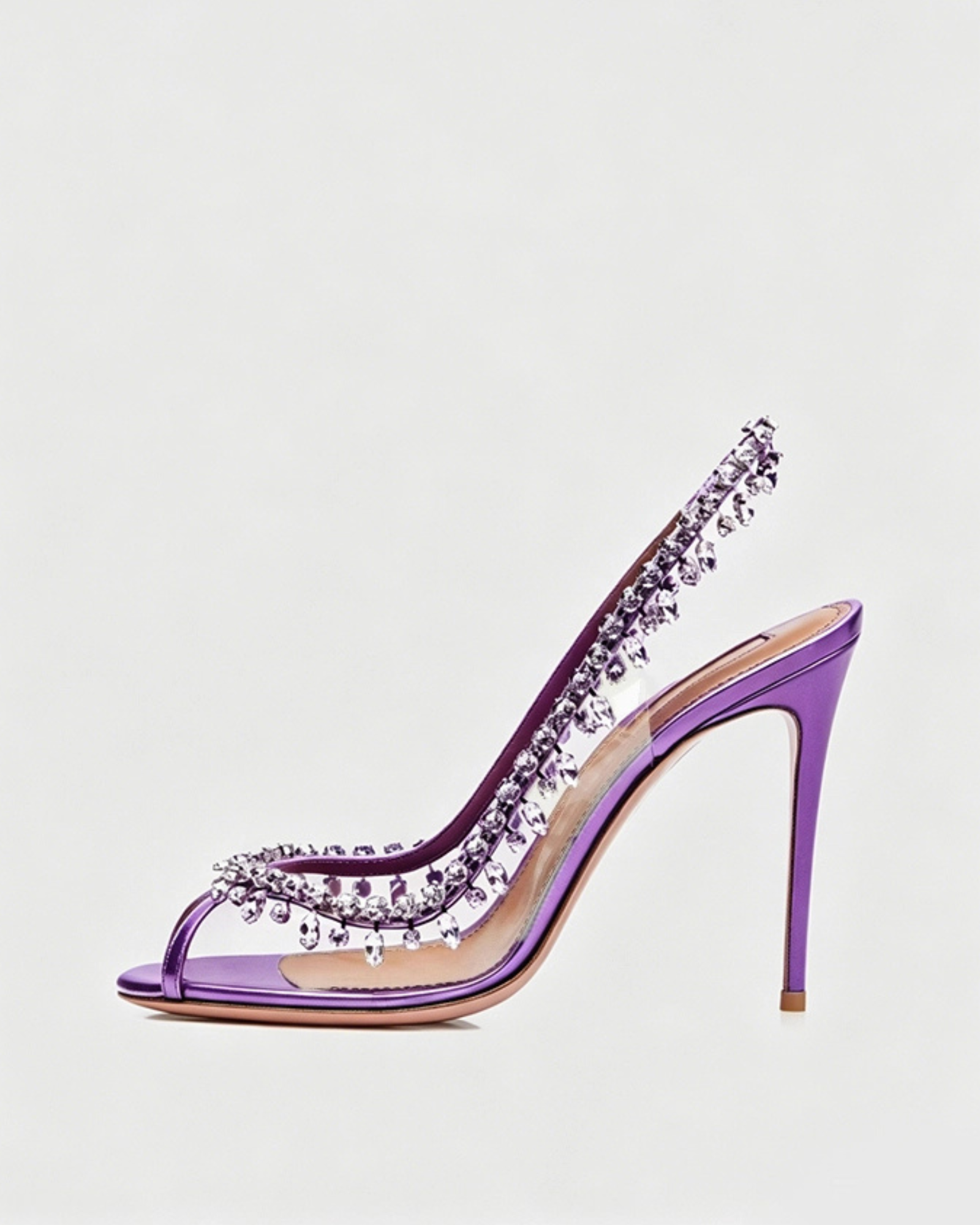 Ilary Diamond Slingback Sandals In lilac