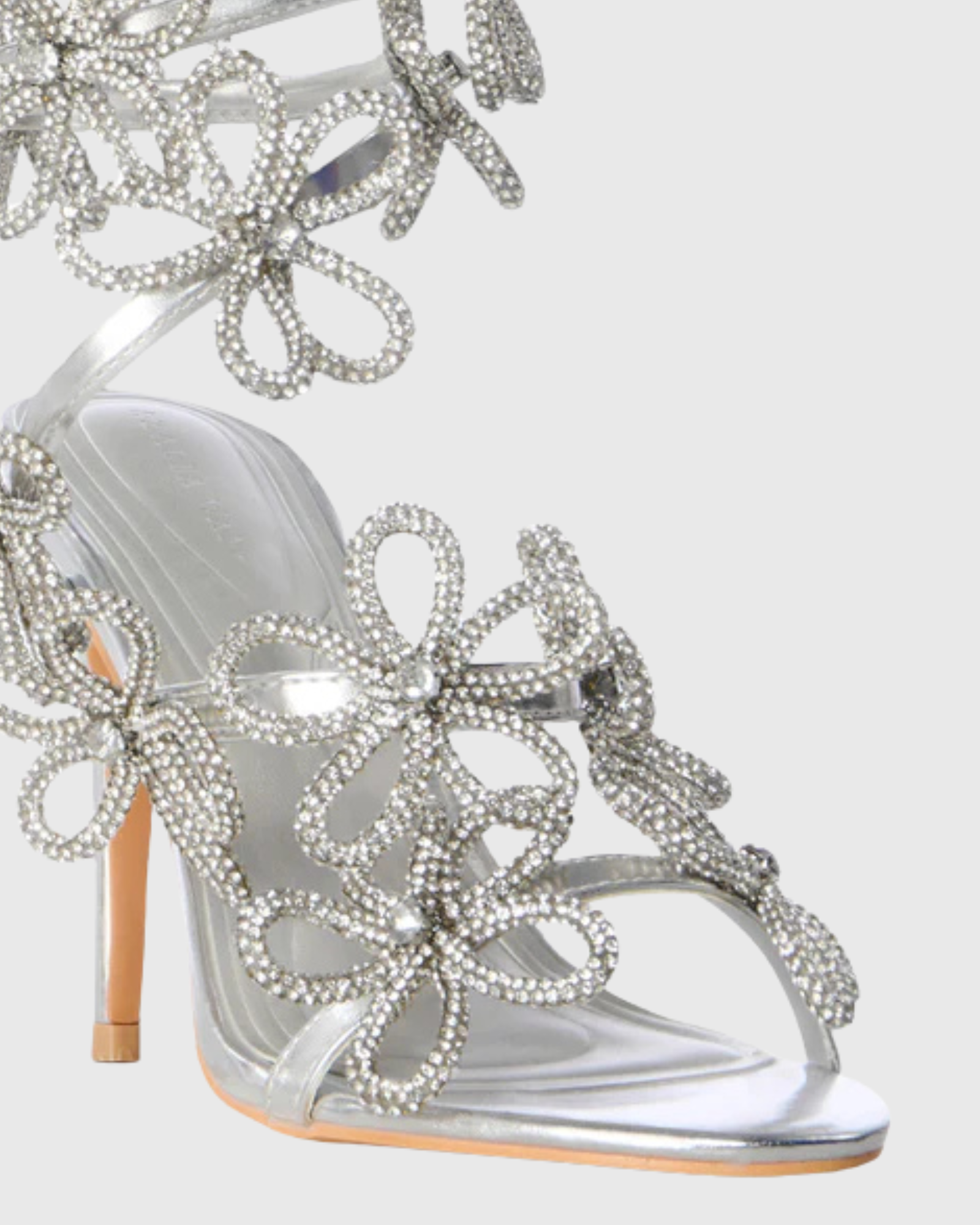 Kam Flower Snake Sandals In Silver