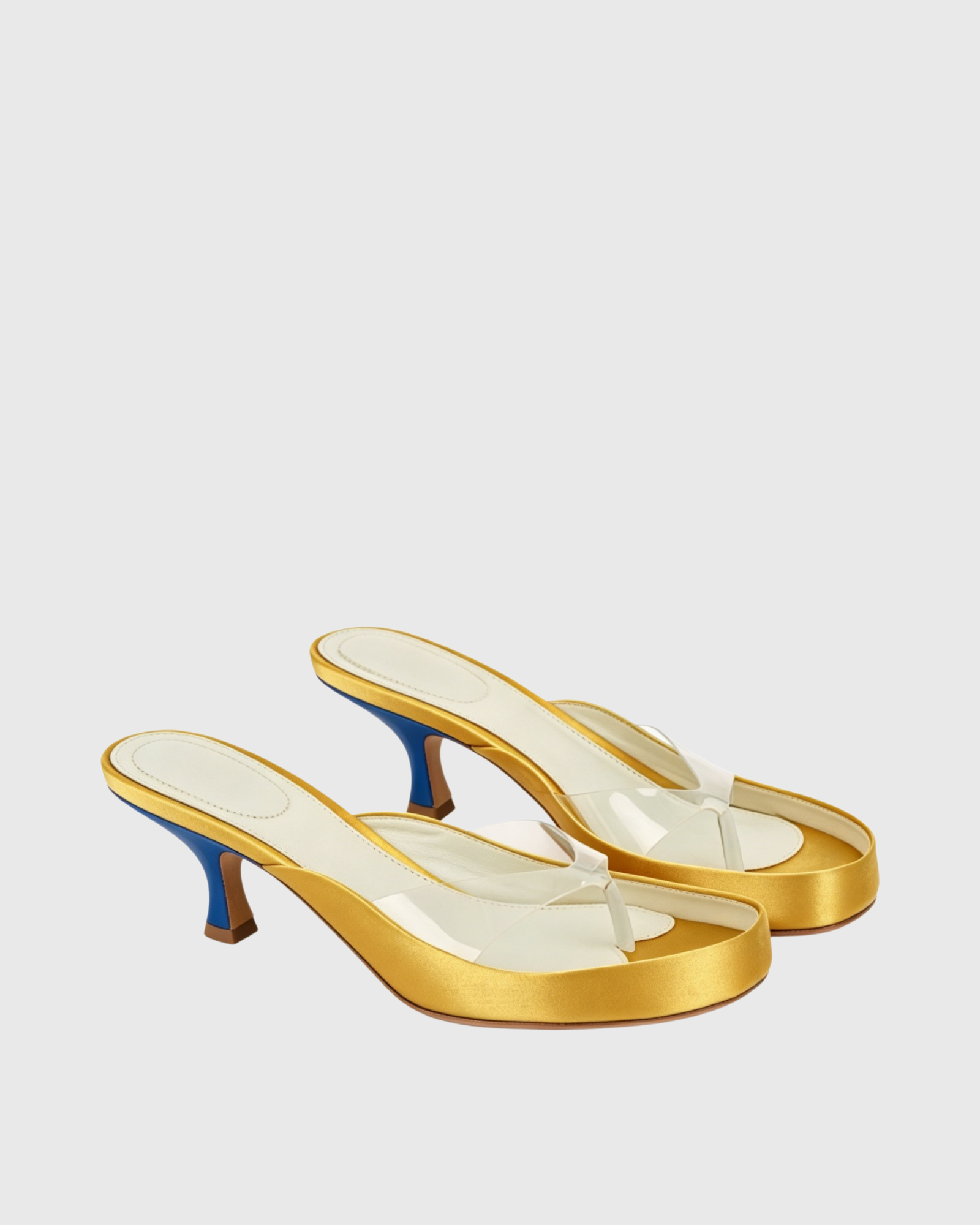 Kari Splicing Thong Mules In Yellow