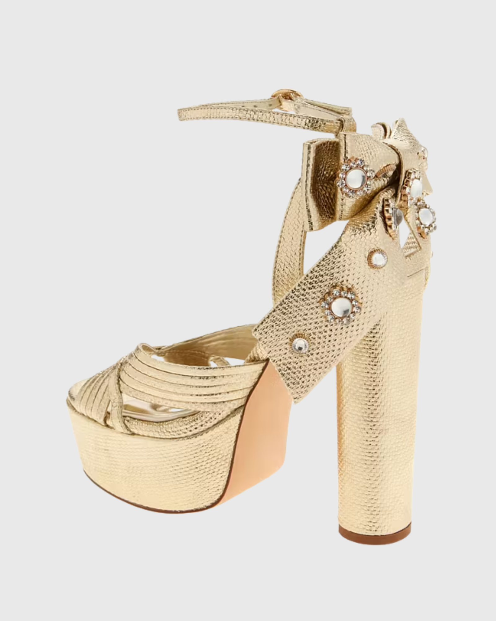 Satu Knot Platform Sandals In Gold