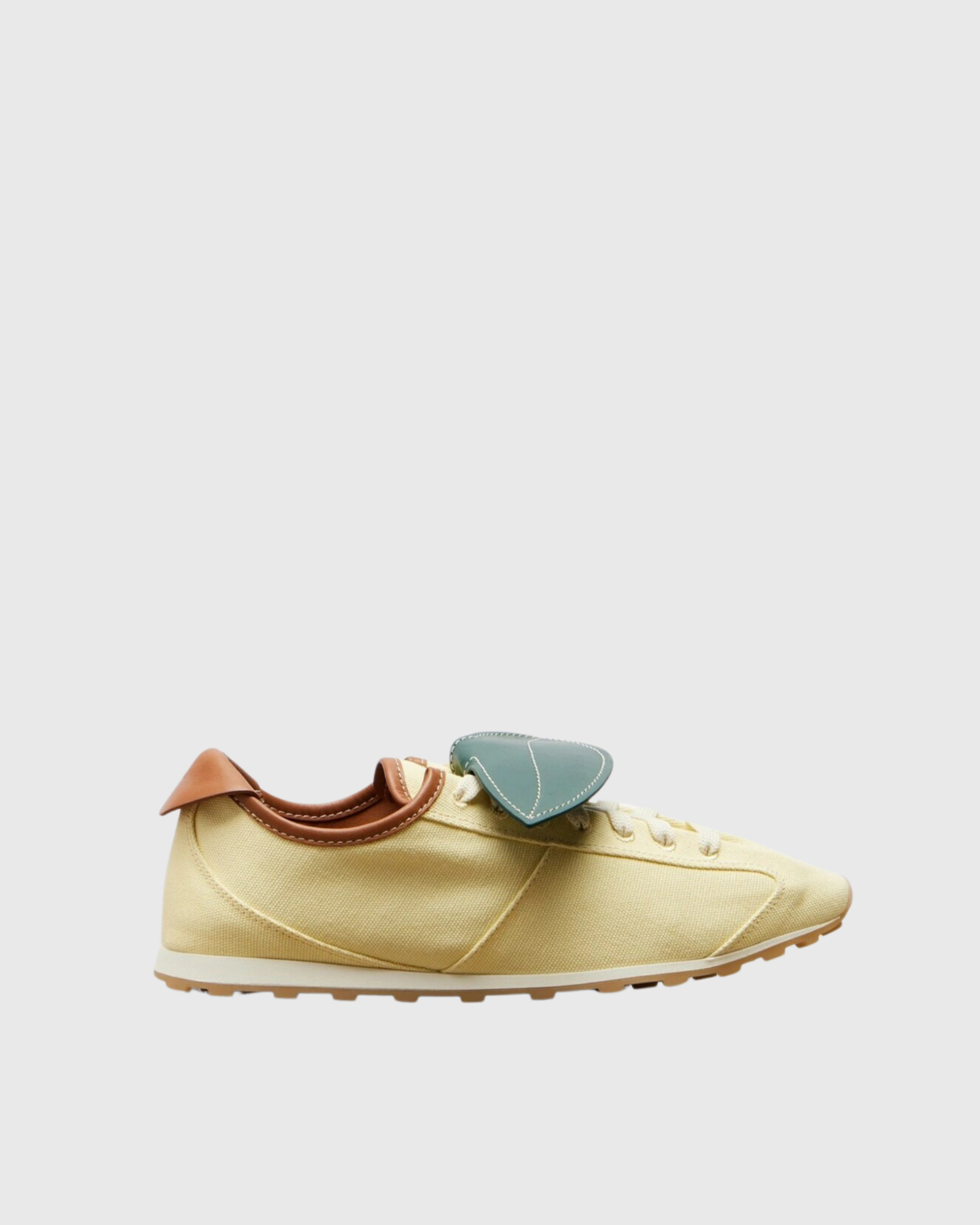  Pabla Leather Trimmed Sneakers In Yellow