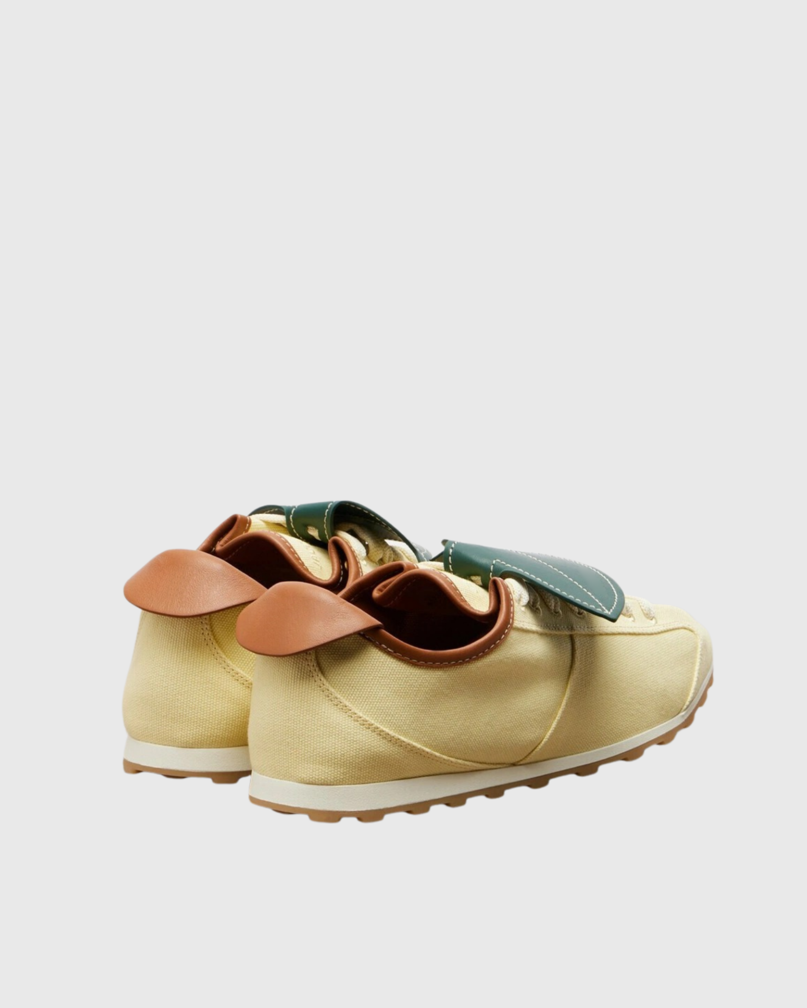  Pabla Leather Trimmed Sneakers In Yellow