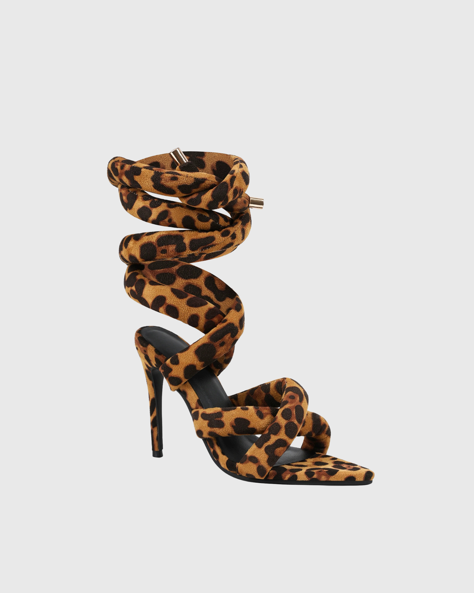 Aamina Leopard Print Snake Sandals