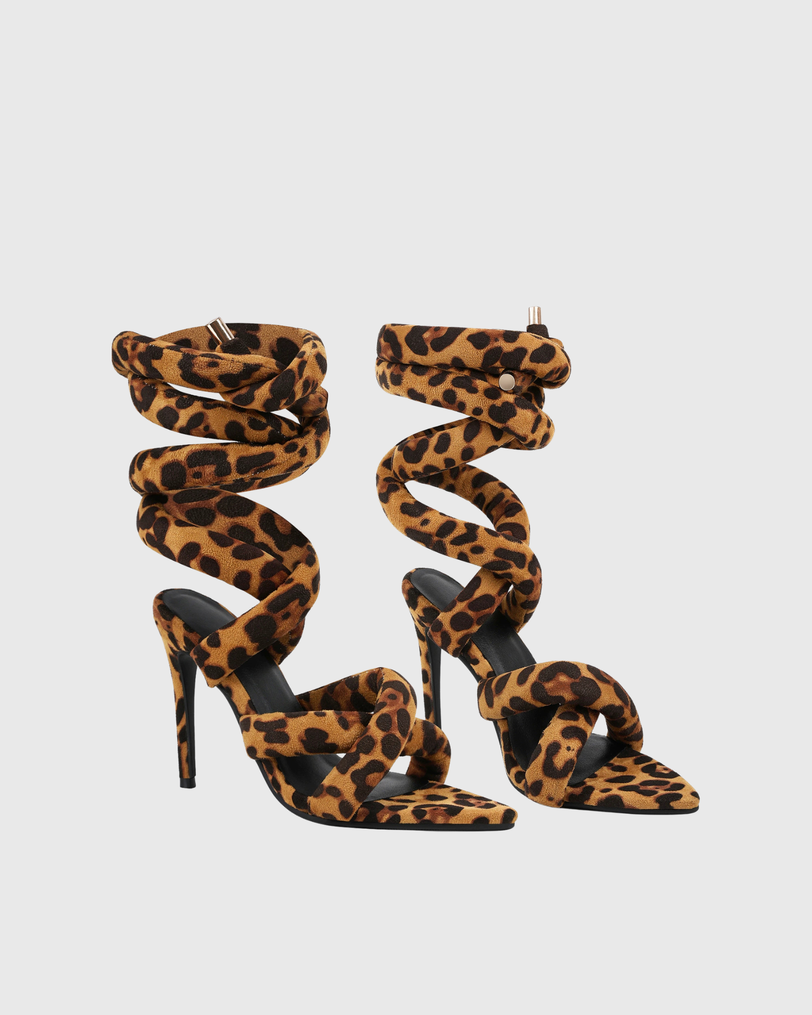 Aamina Leopard Print Snake Sandals