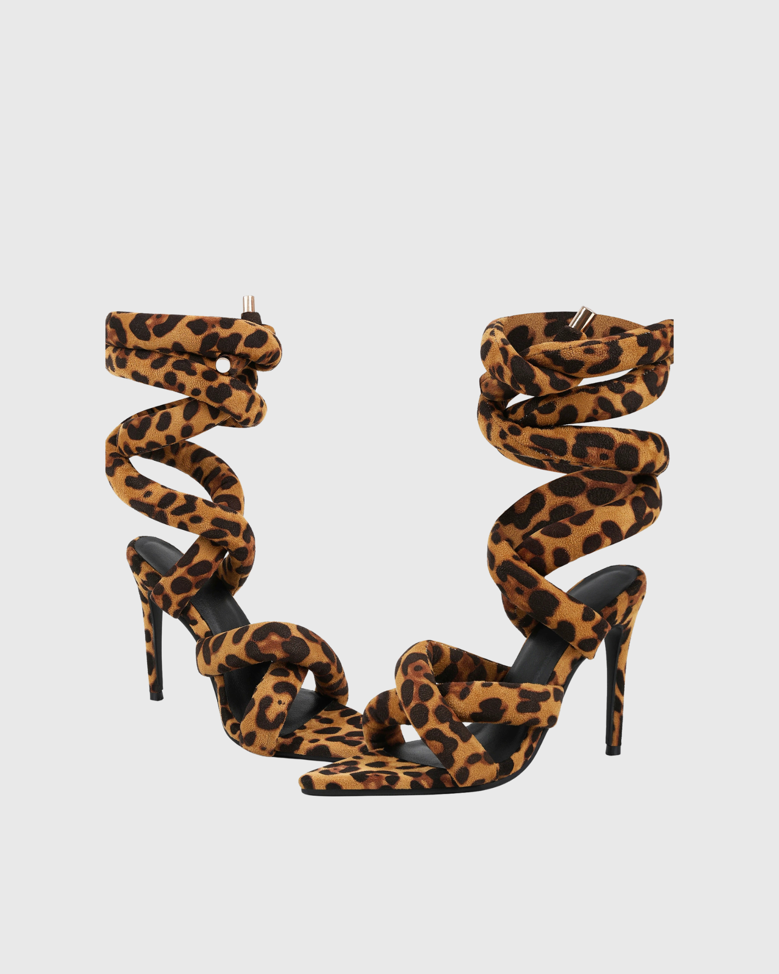 Aamina Leopard Print Snake Sandals