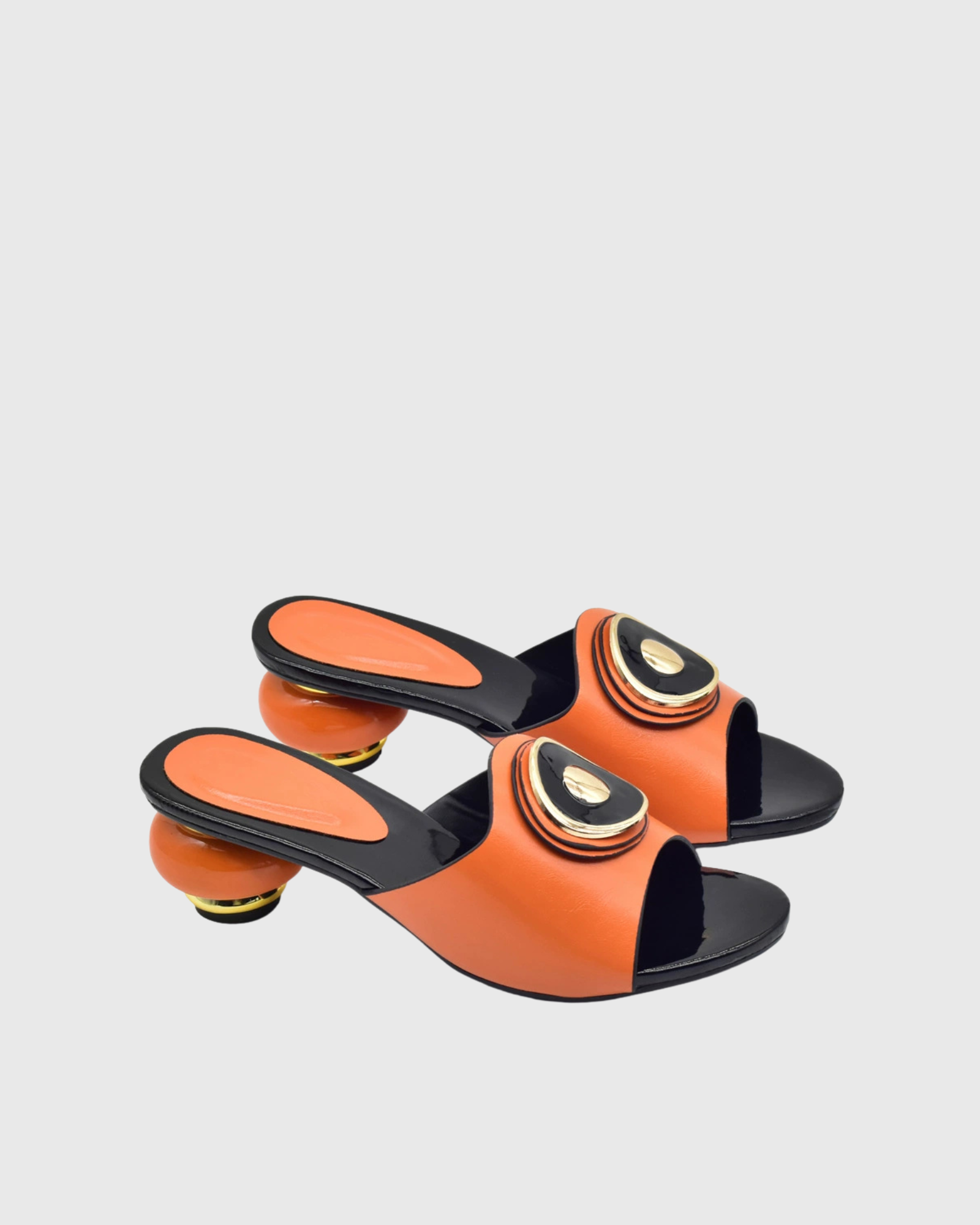 Aamu Studded Patent Leather Mules