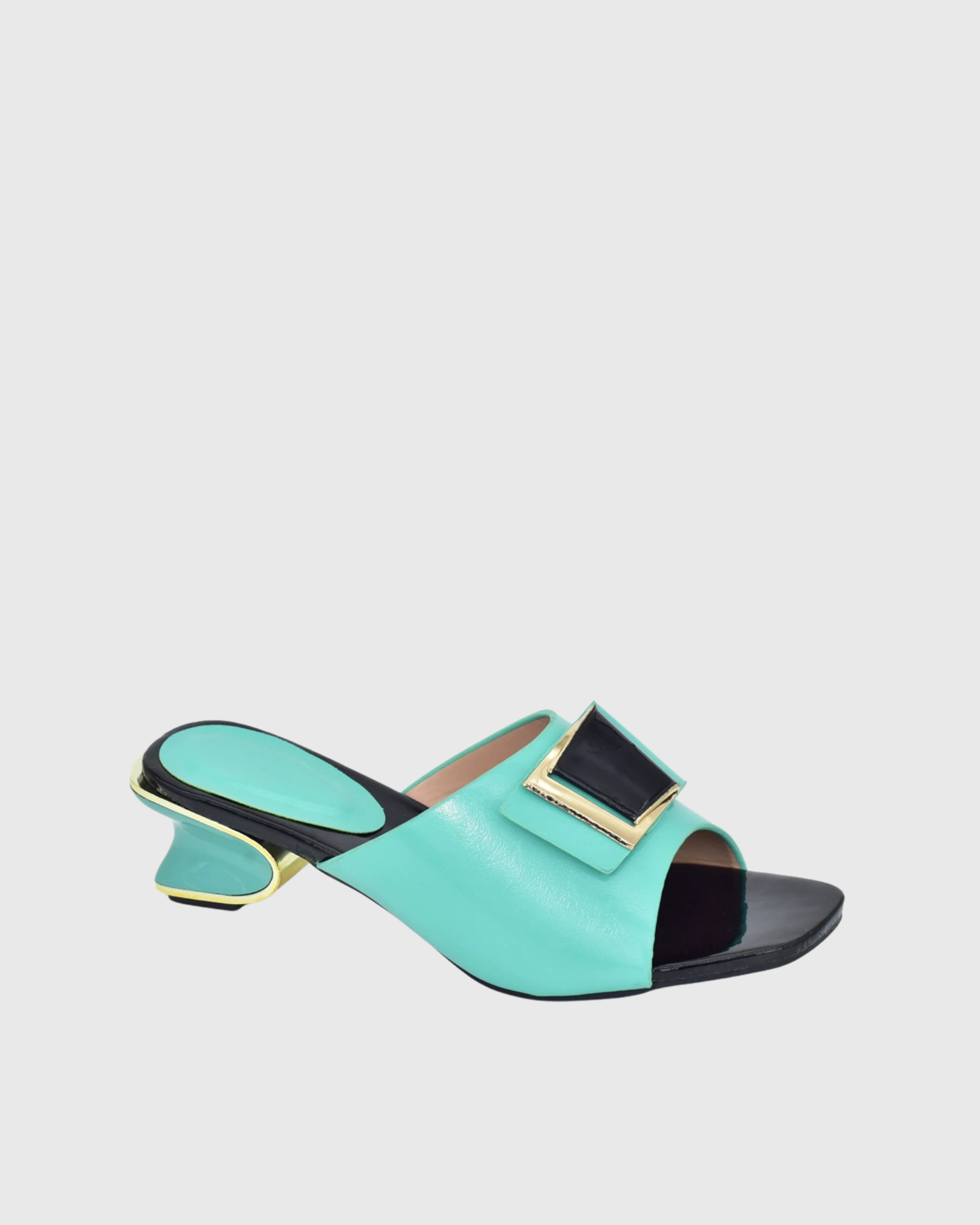 Aanakwad Square Buckle Mules In Green