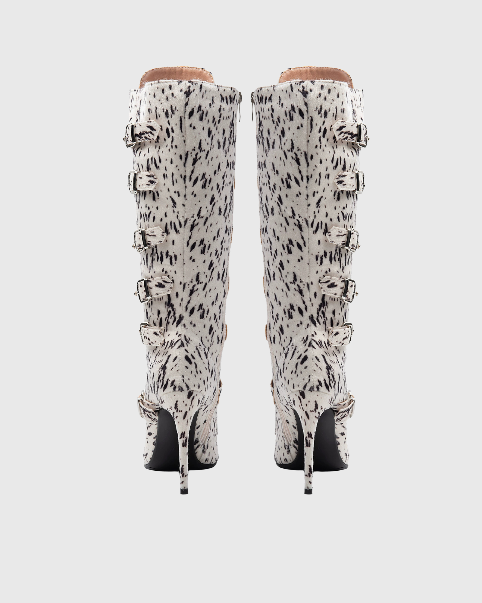 Aarthi Spot Print Lace Up Knee High Boots