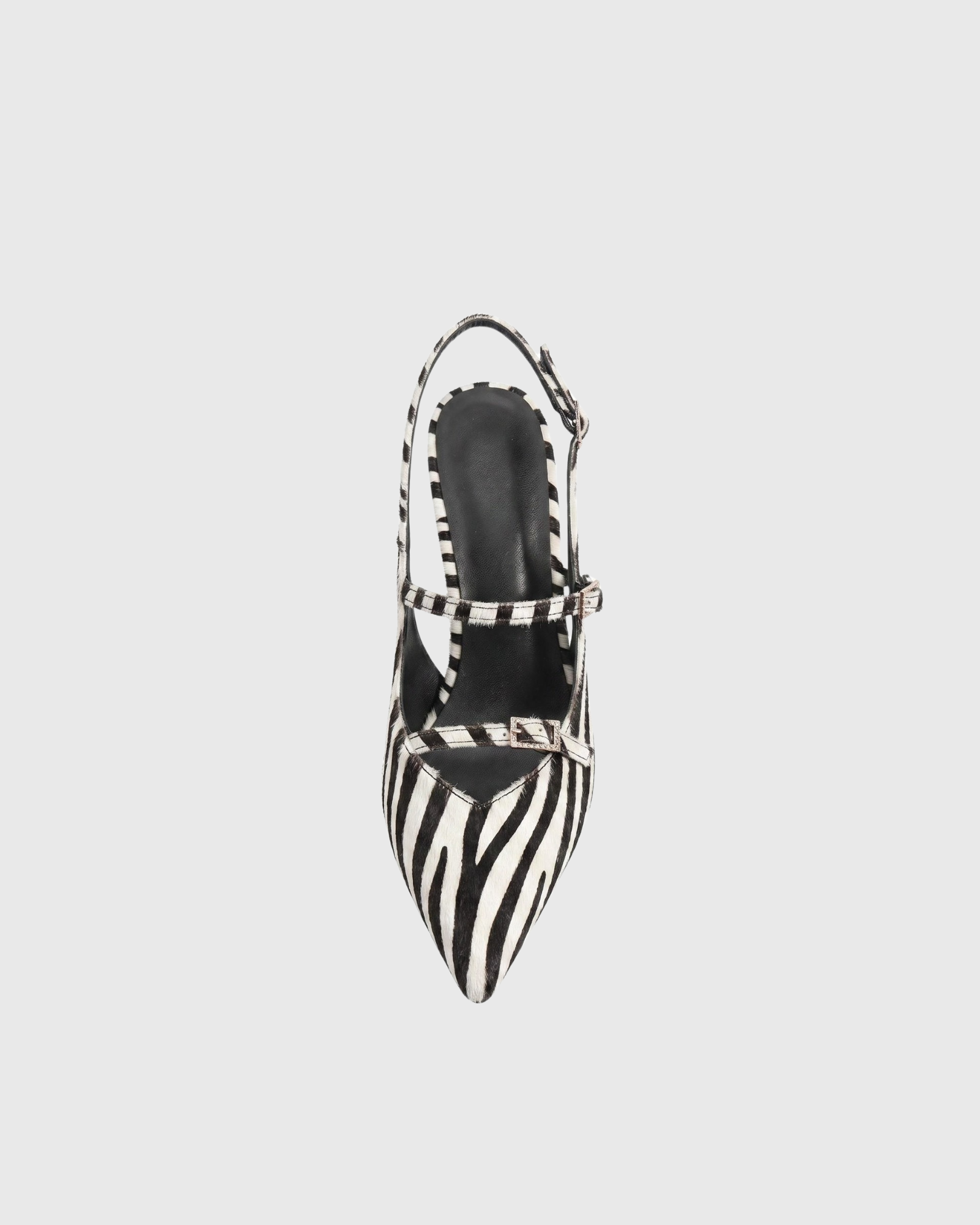 Aase Zebra Print Ankle Strap Sandals In Black White
