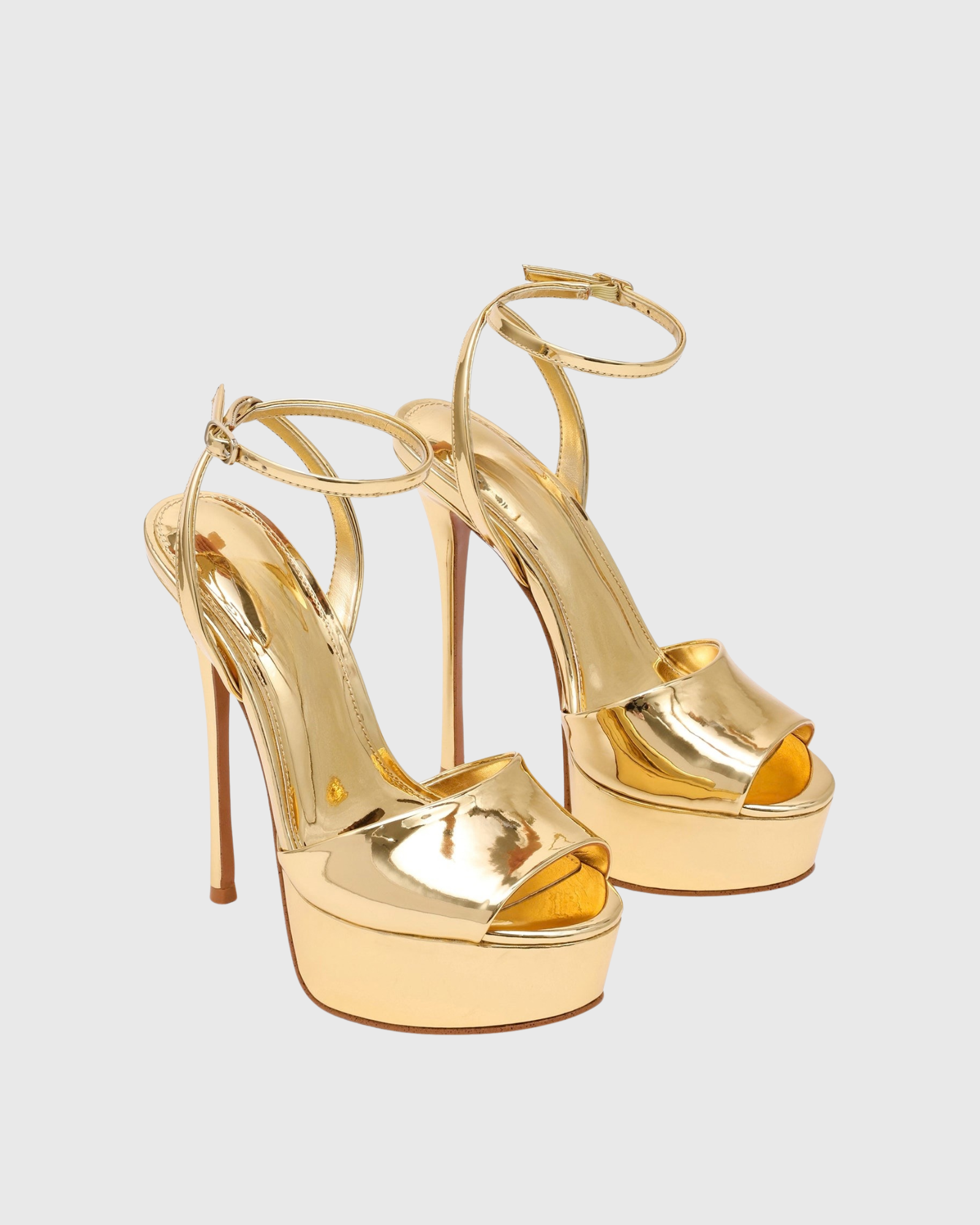  Abigail Metallic Platform Strap Sandals In Gold
