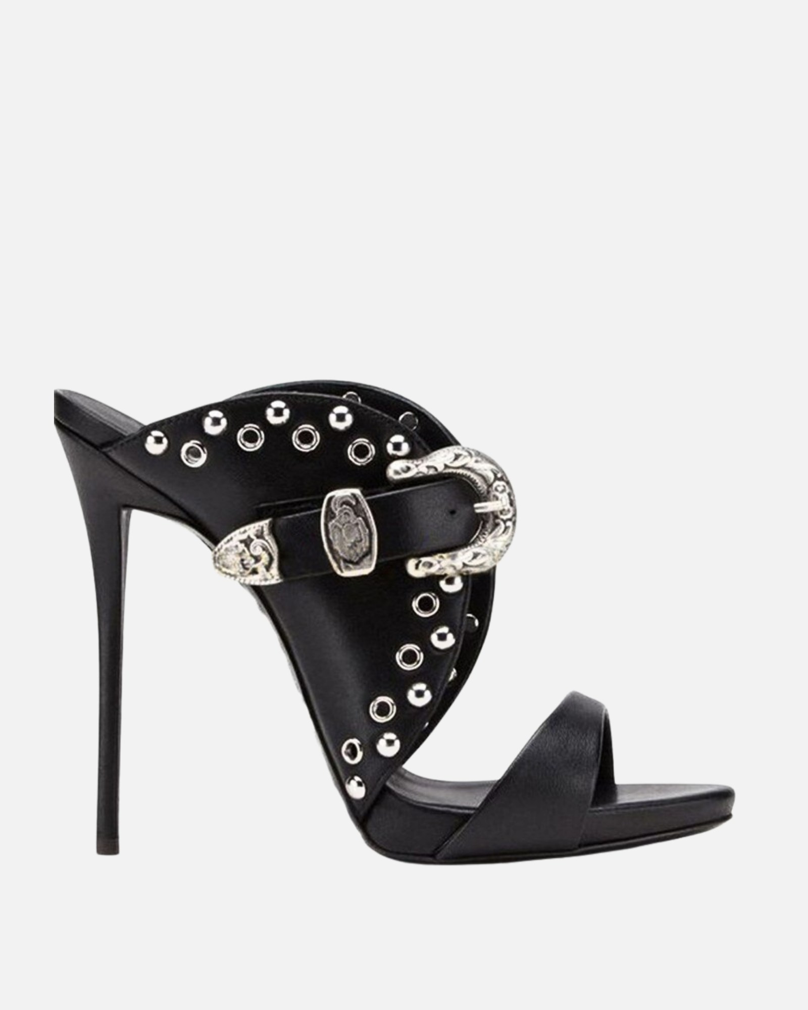 Aspx Studded Buckle Sandals In Black
