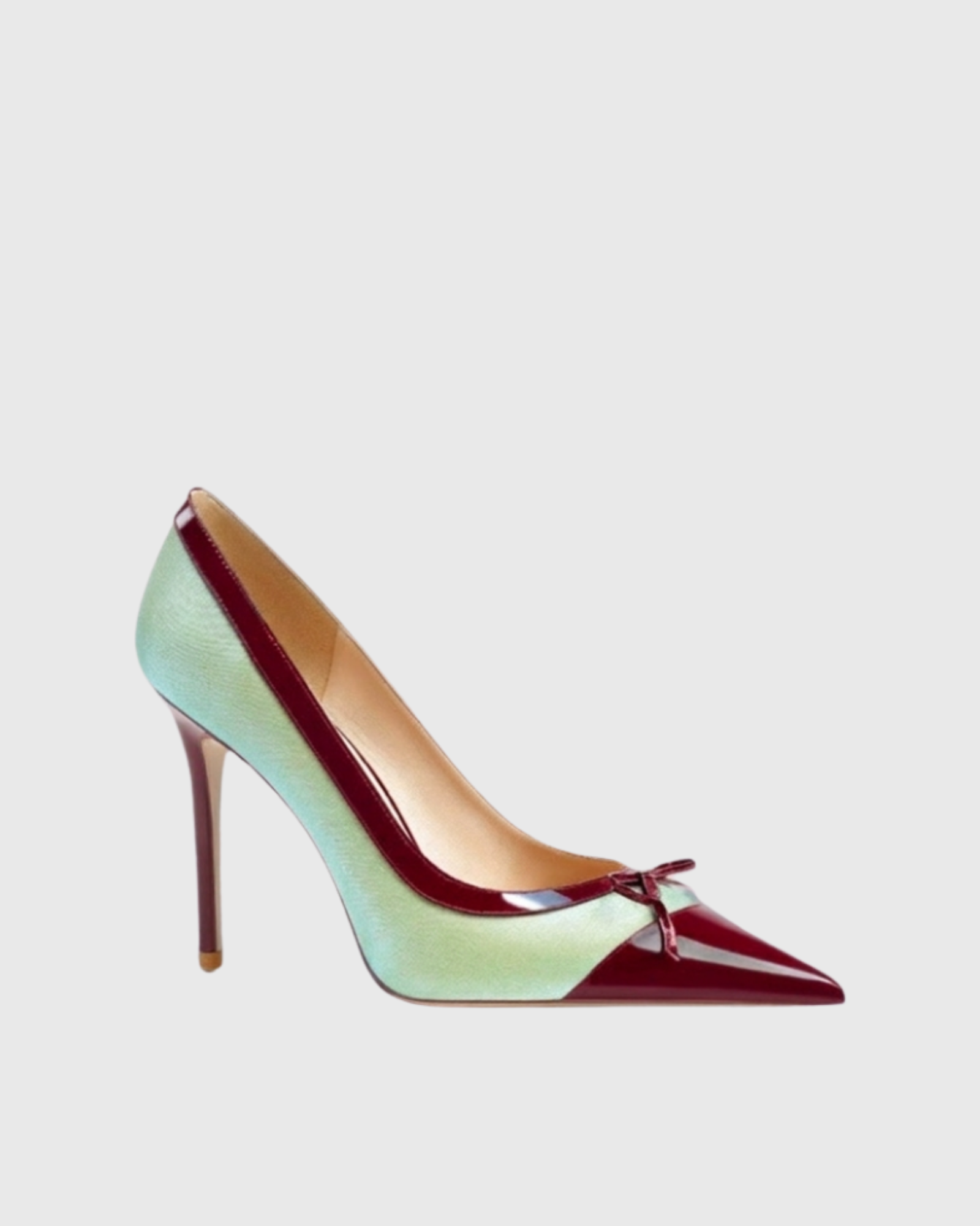 Baduhilt Bow Pointed Pumps In Green