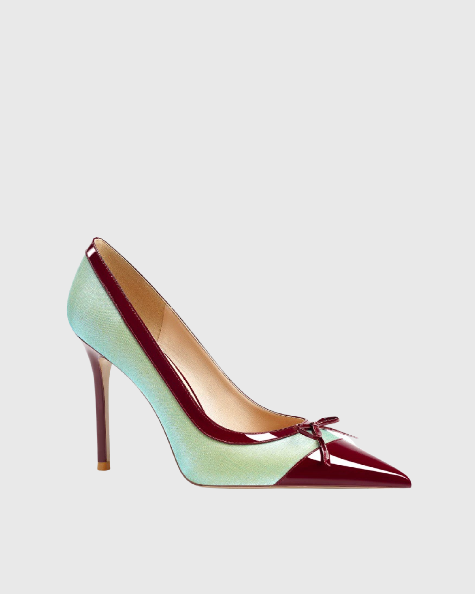 Baduhilt Bow Pointed Pumps In Green