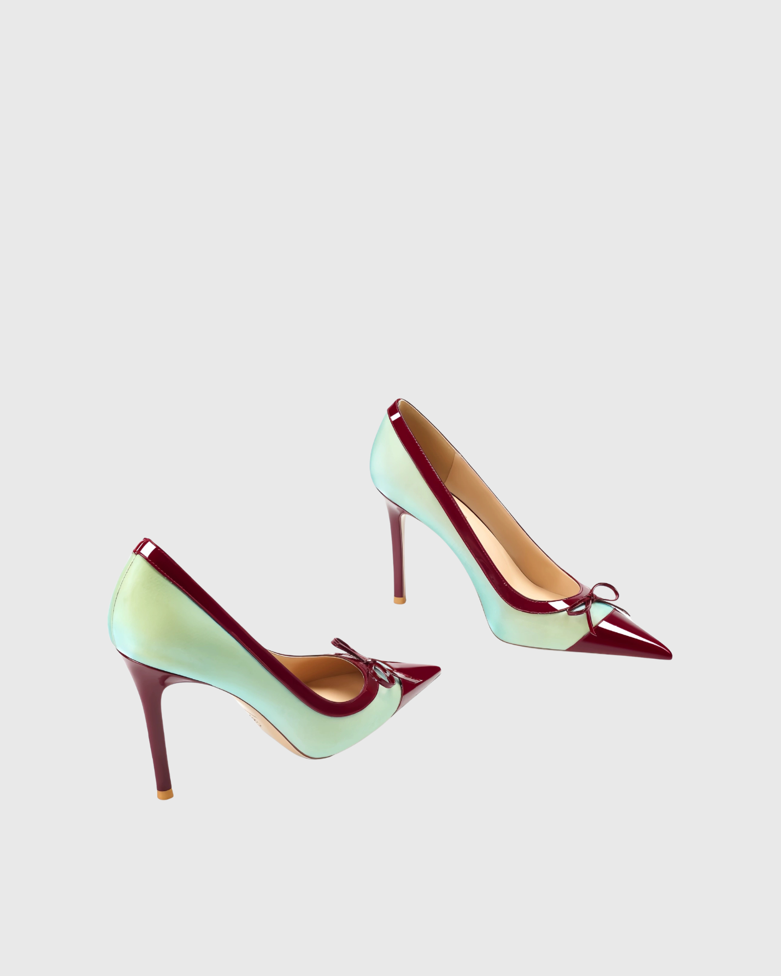 Baduhilt Bow Pointed Pumps In Green