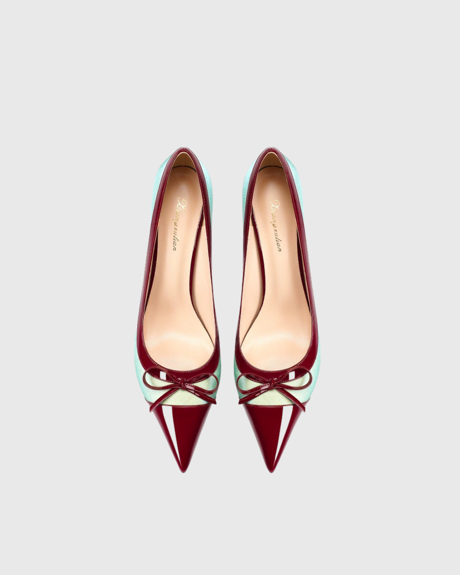 Baduhilt Bow Pointed Pumps In Green