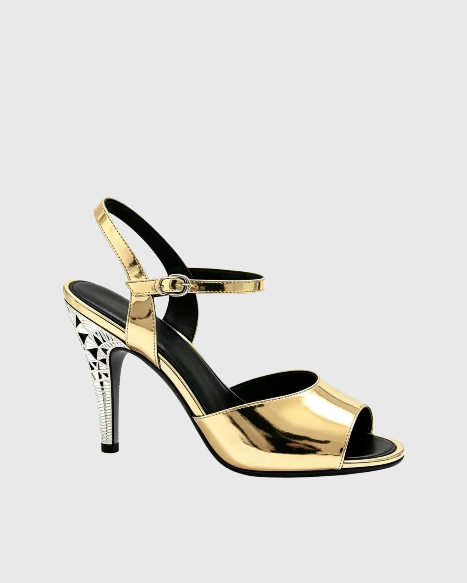 Bahareh Metallic Strap Sandals In Gold