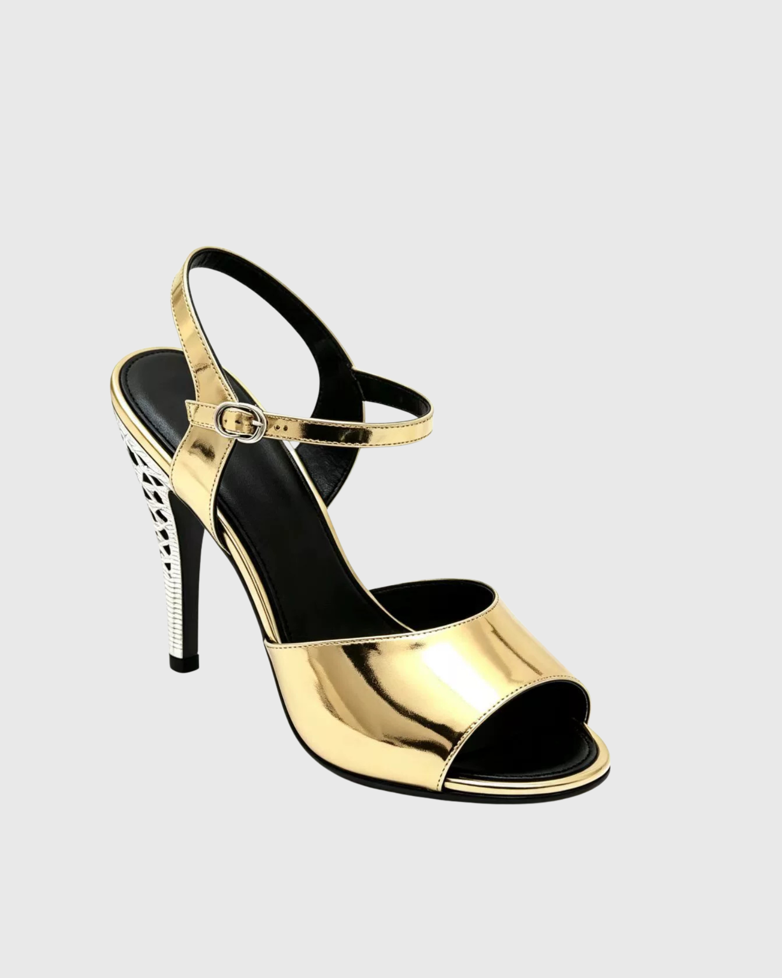 Bahareh Metallic Strap Sandals In Gold