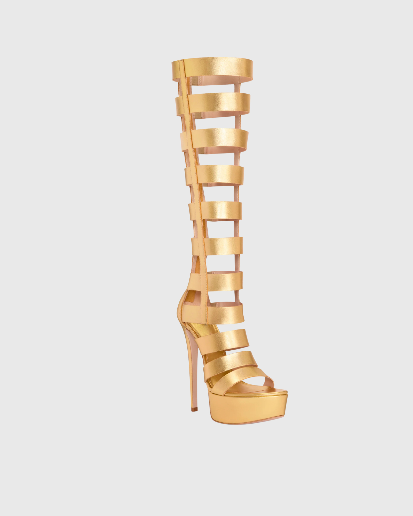 Beter Metallic Gladiator Strappy Platform Sandals 