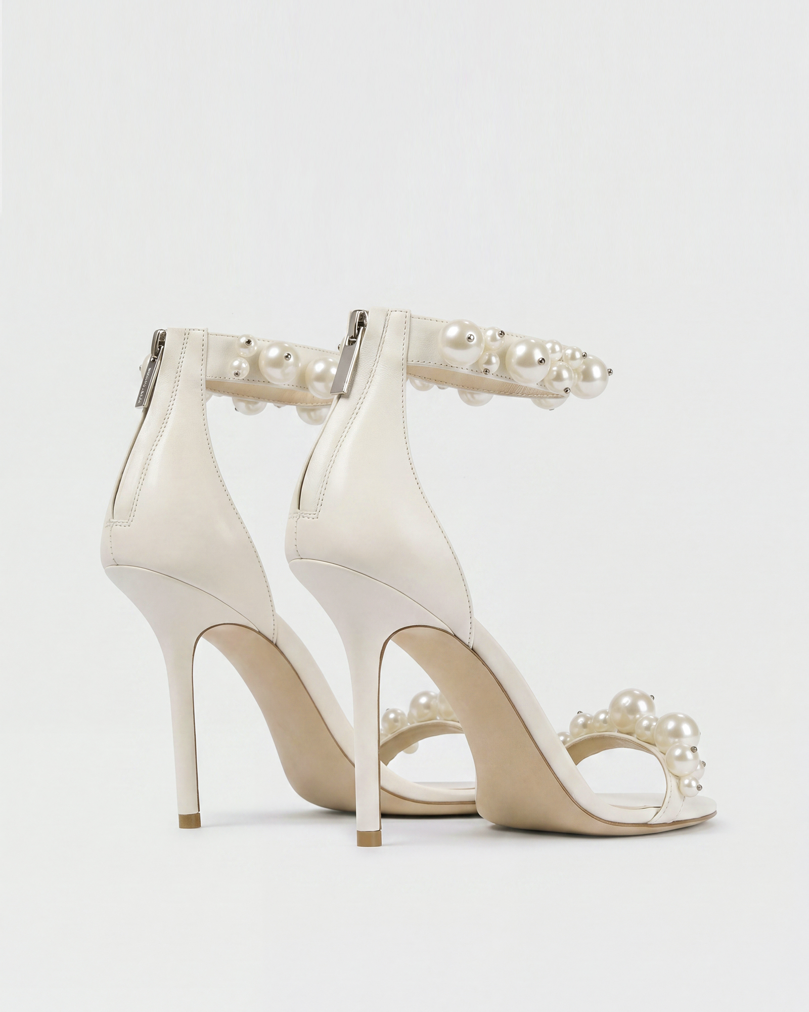Buffy Pearl Strap Sandals In White