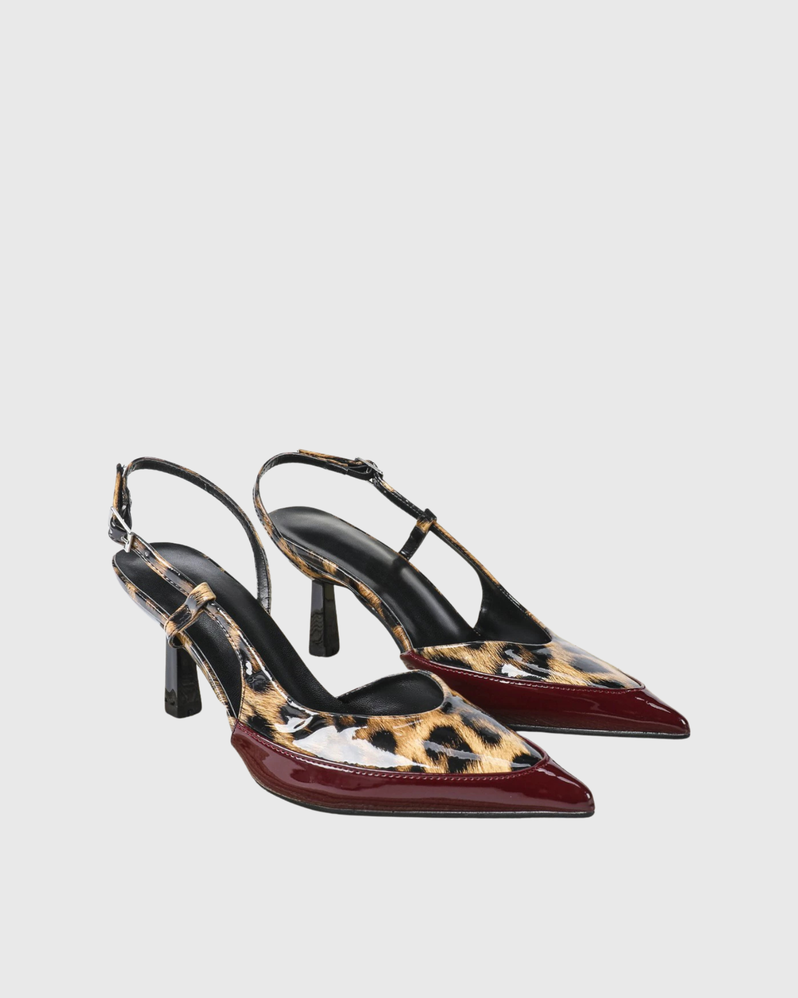 Caasha Leopard Print Slingback Pumps In Wine