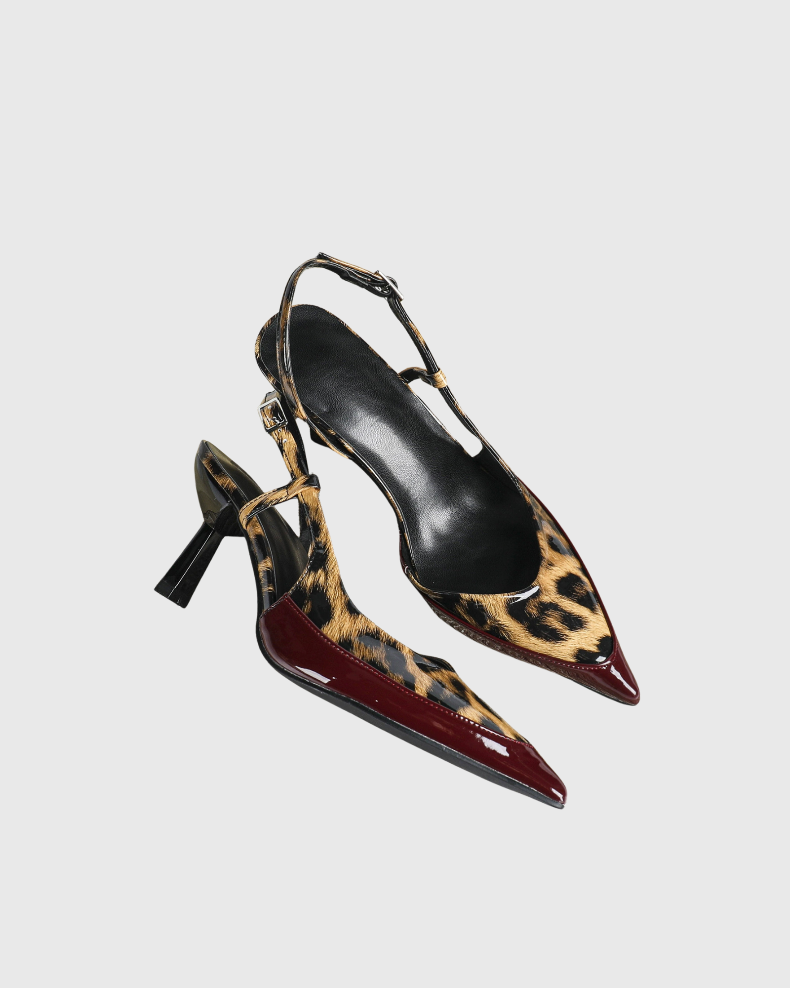 Caasha Leopard Print Slingback Pumps In Wine