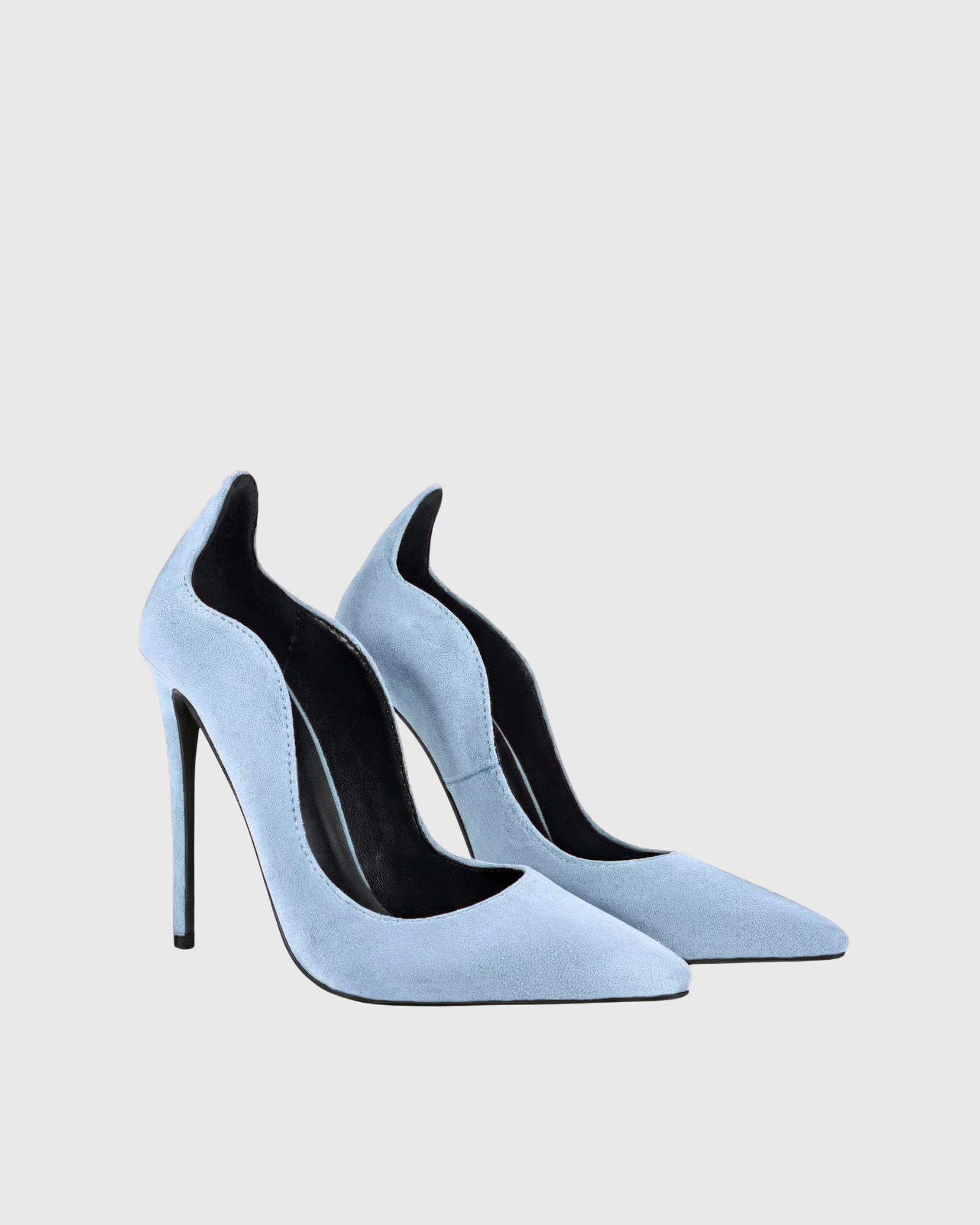 Consolata Velvet Leather Pumps In Sky Blue