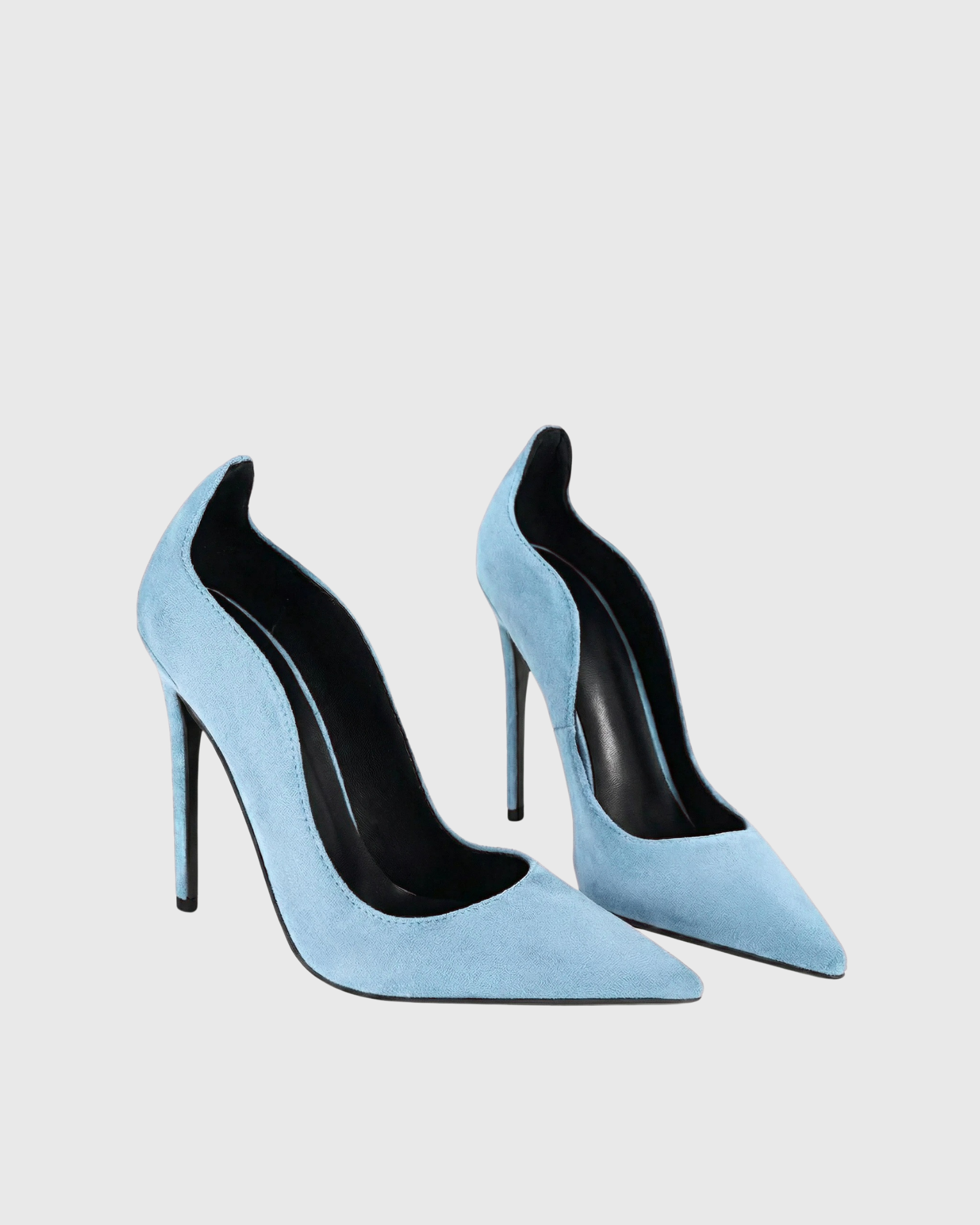 Consolata Velvet Leather Pumps In Sky Blue