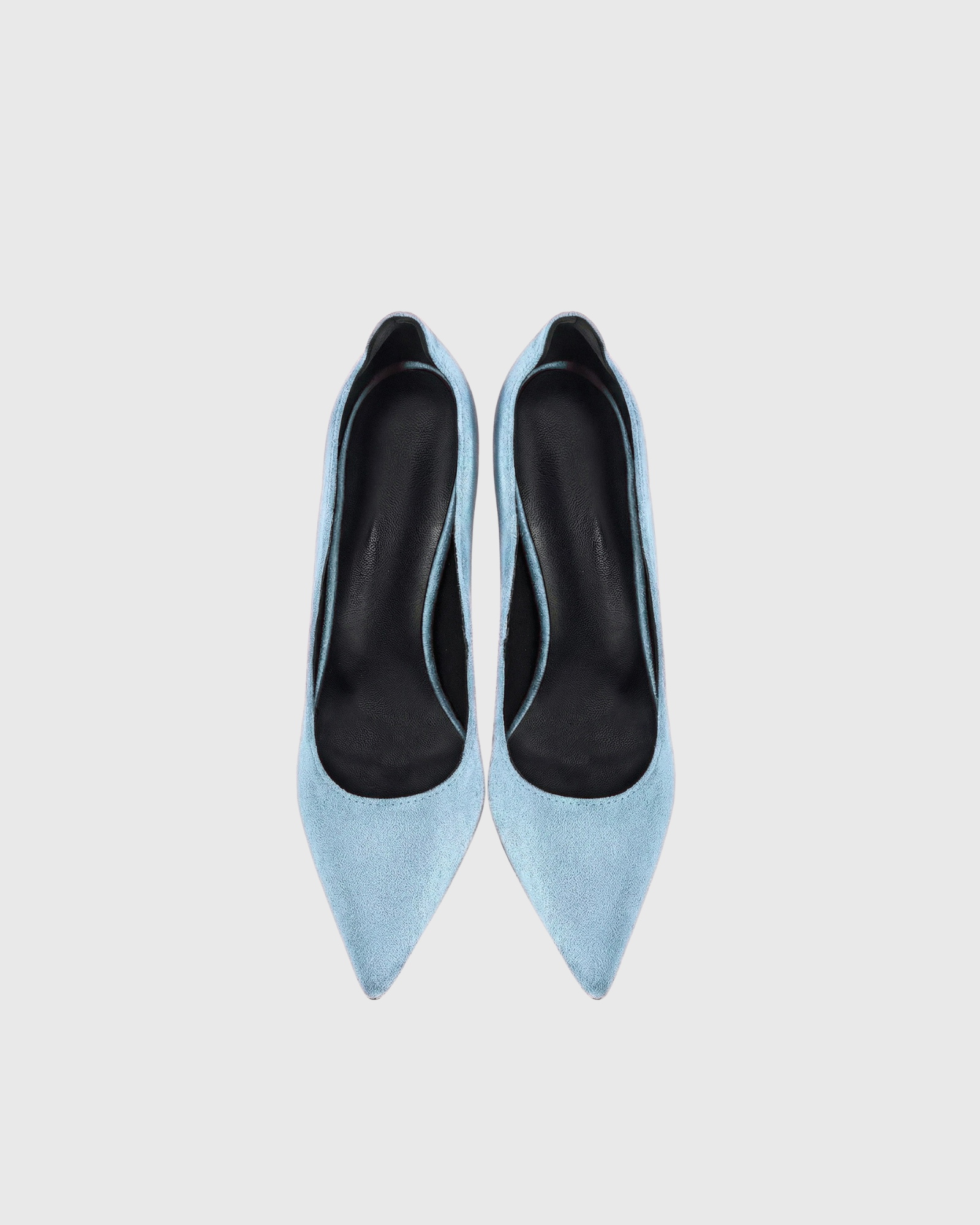 Consolata Velvet Leather Pumps In Sky Blue
