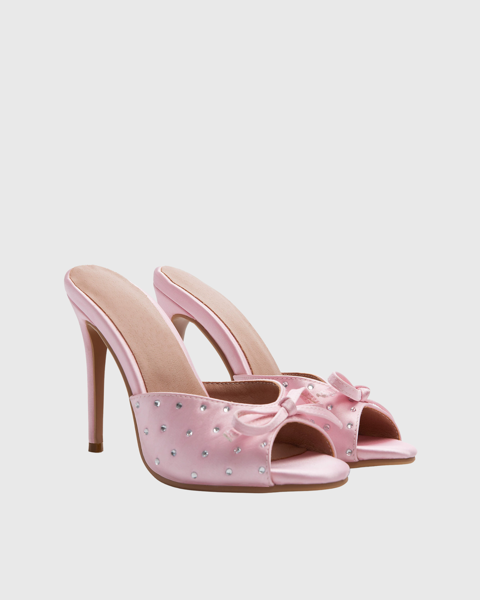 Daeira Rhinestone Bow Open Toe Mules