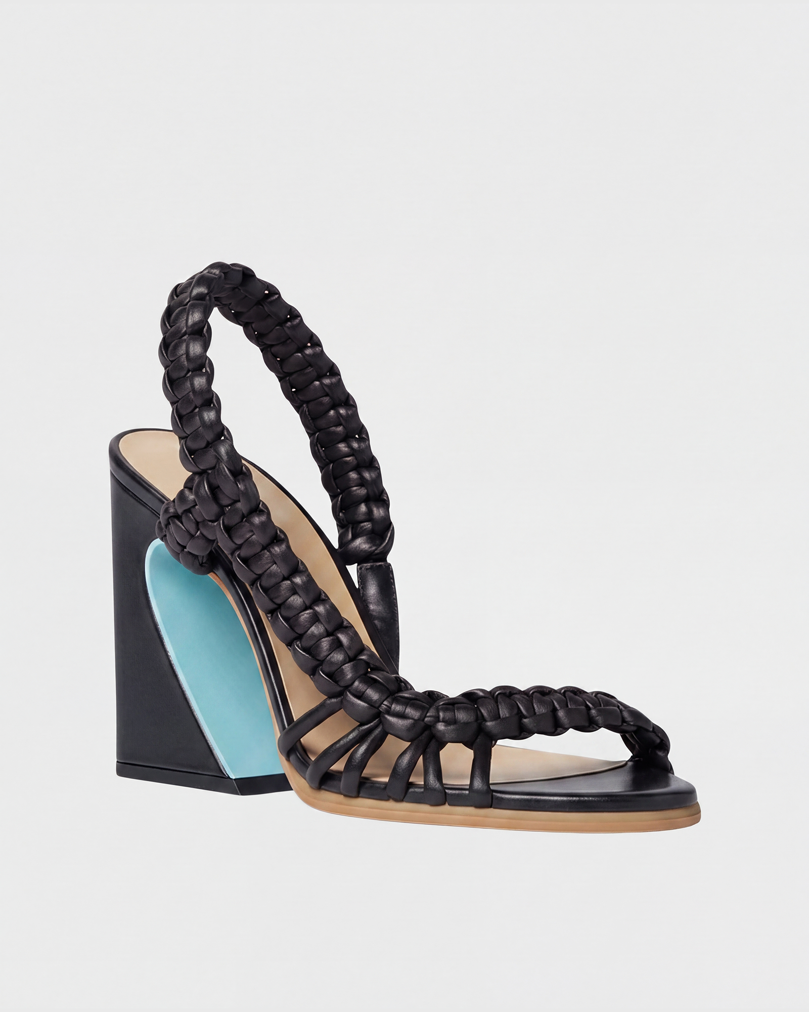 Dafina Woven Open Toe Sandals In Black