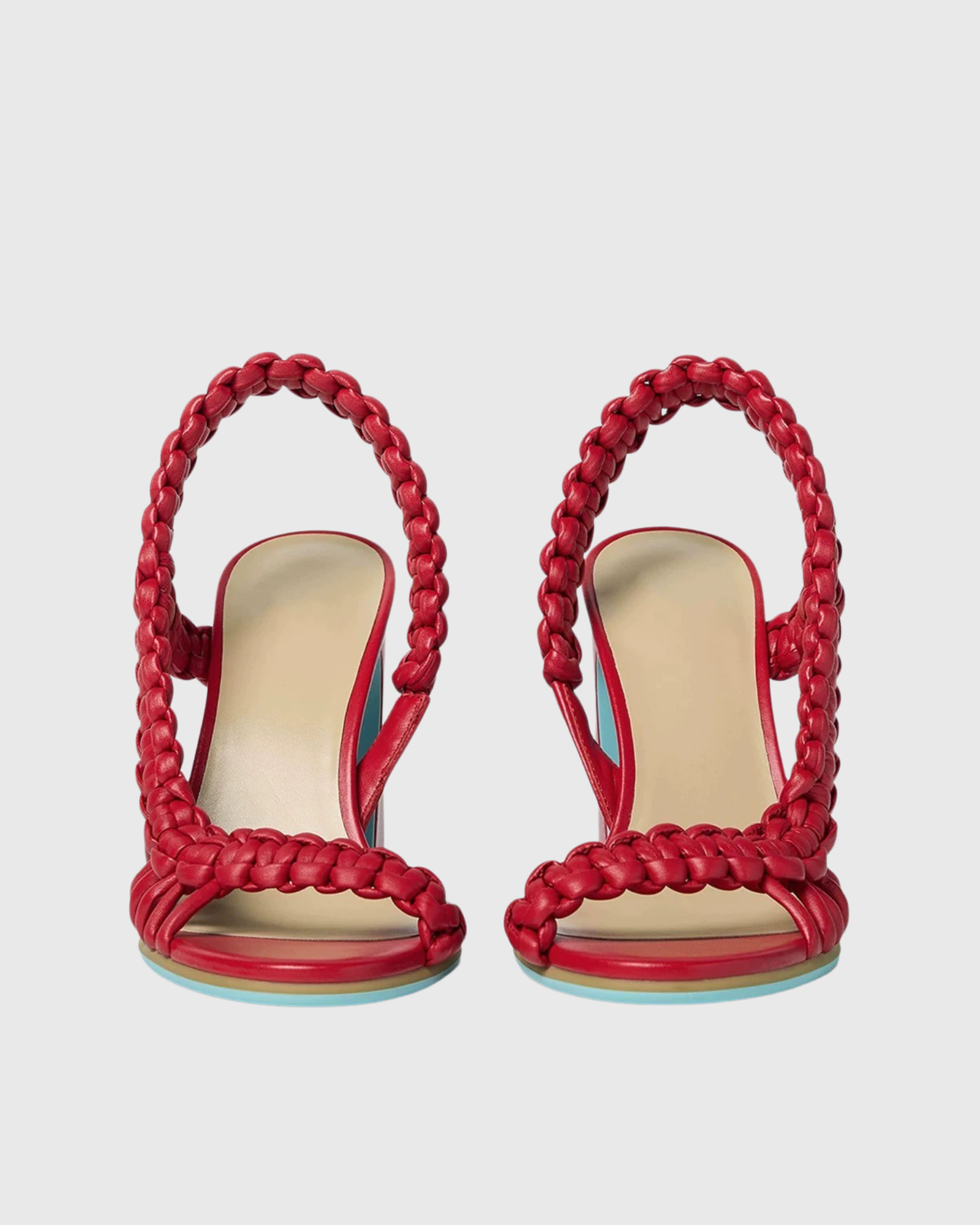 Dafina Woven Open Toe Sandals In Red