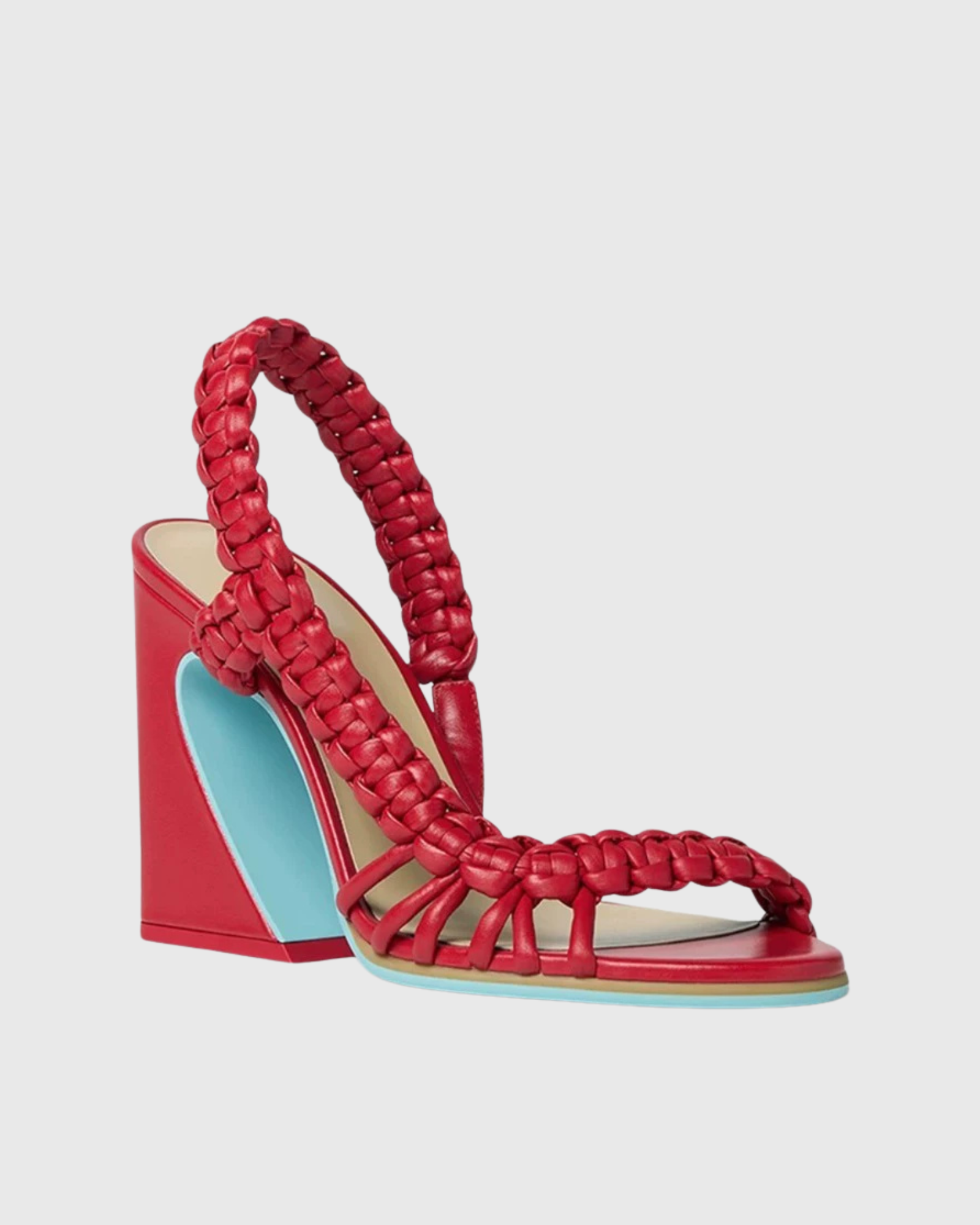 Dafina Woven Open Toe Sandals In Red