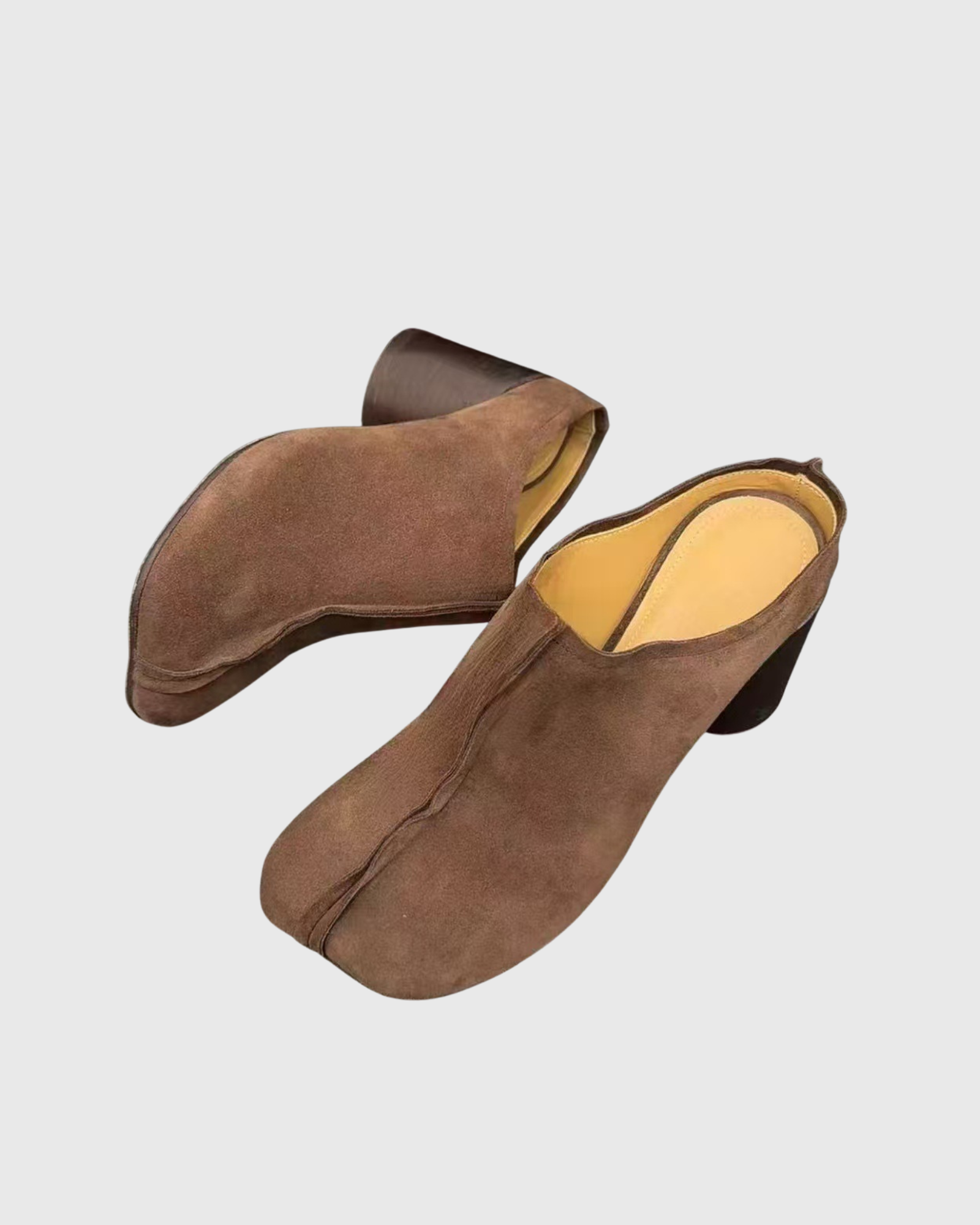Ecrin Suede Block Heel In Brown