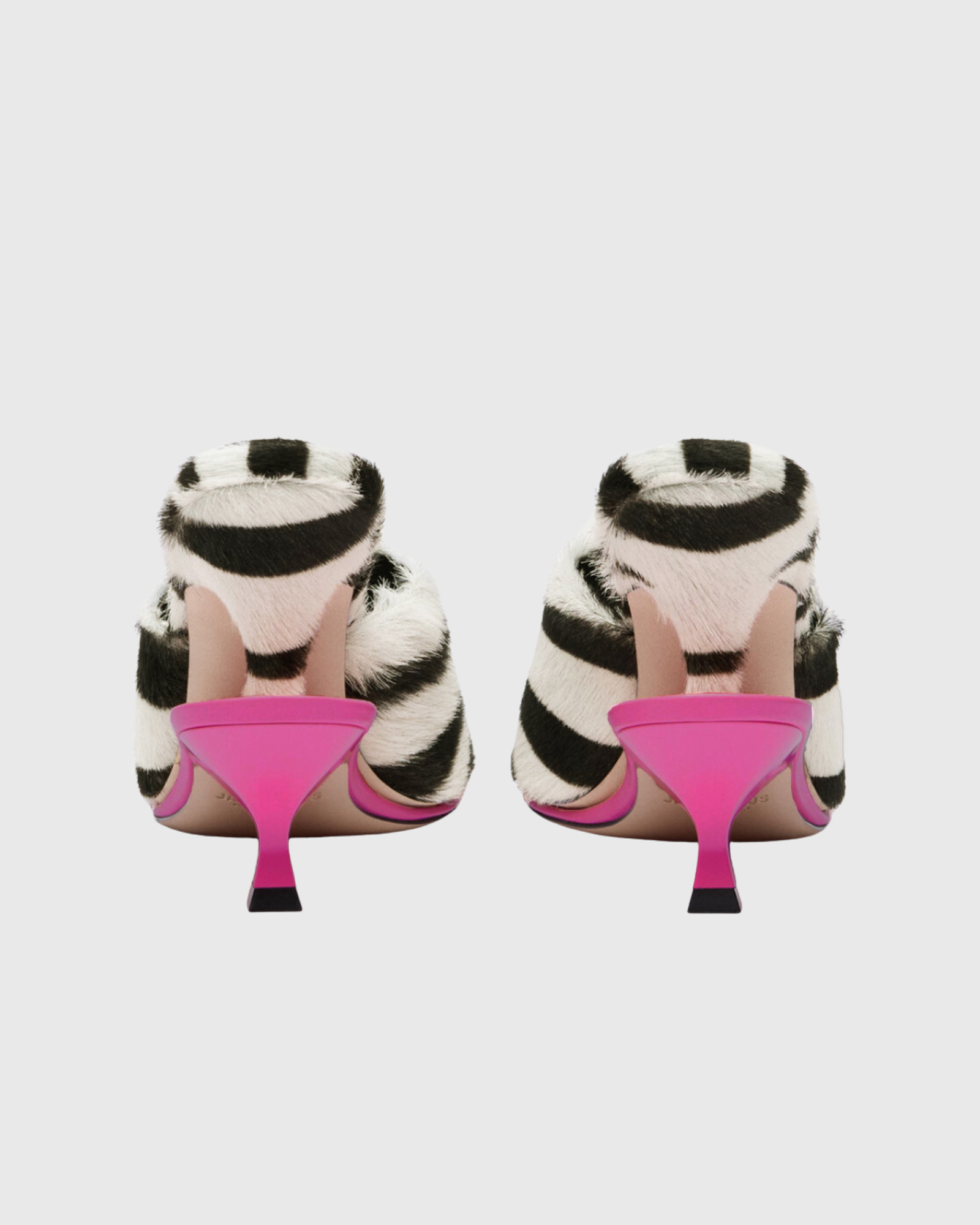 Edweena Zebra Print Furry Trim Mules