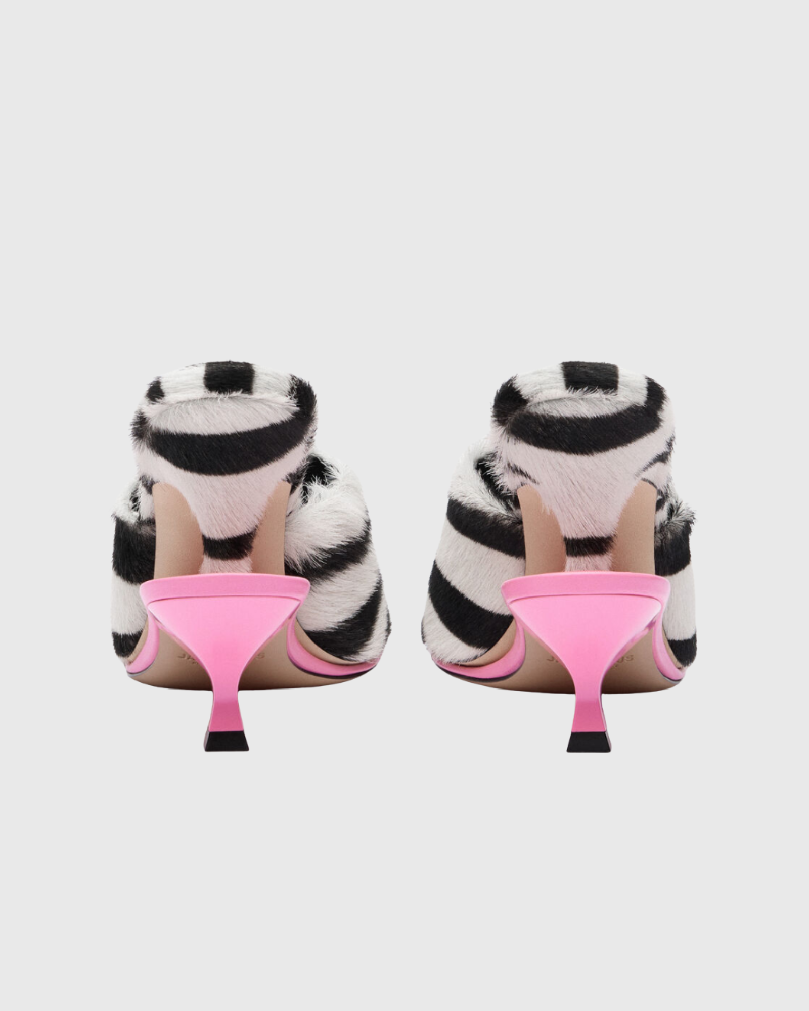 Edweena Zebra Print Furry Trim Mules