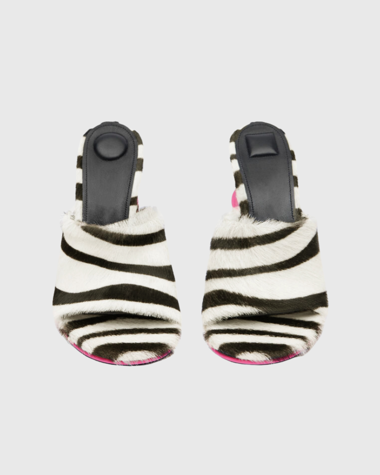 Edweena Zebra Print Furry Trim Mules