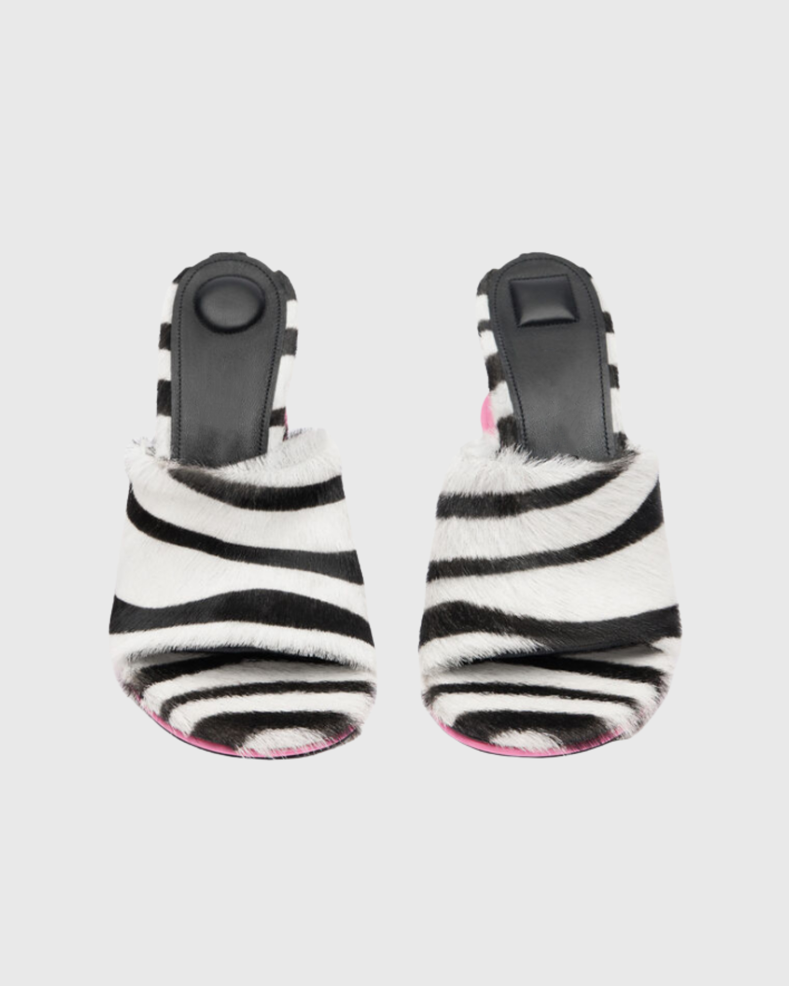 Edweena Zebra Print Furry Trim Mules