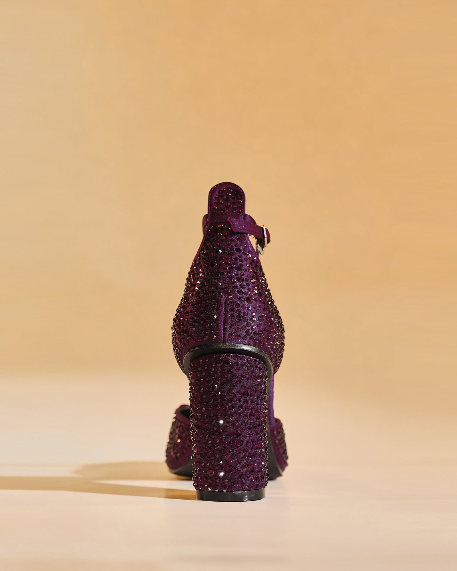 Elen Rhinestone Buckle Pumps In Purple