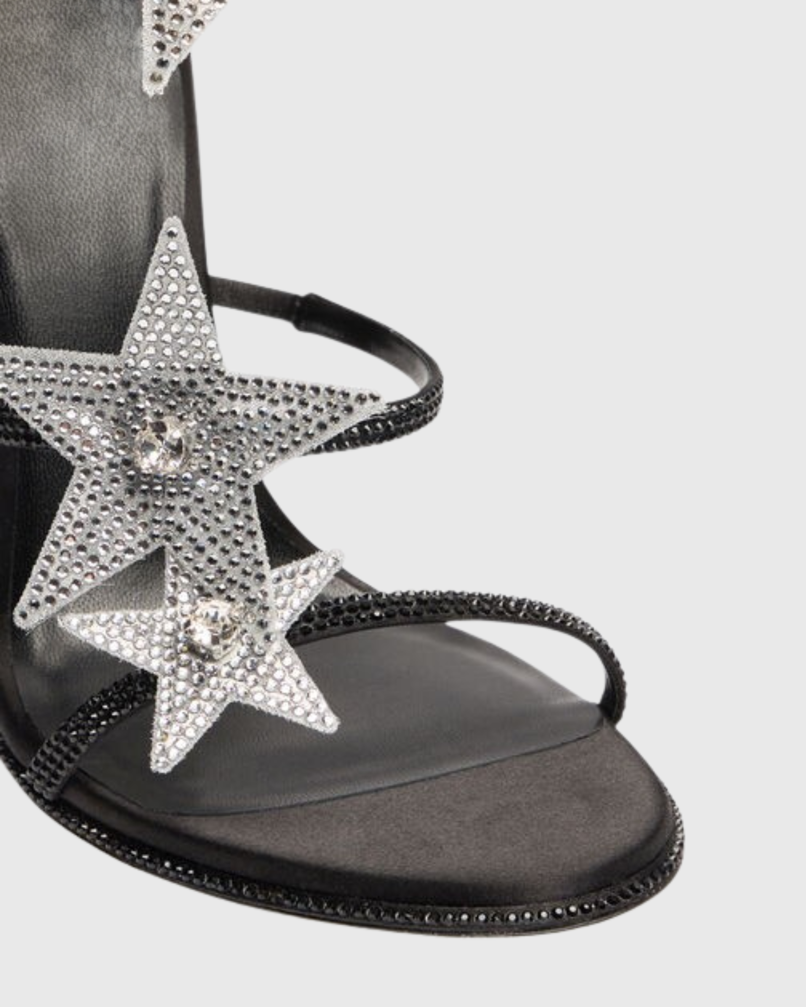 Elisa Star Knee High Snake Sandals In Black