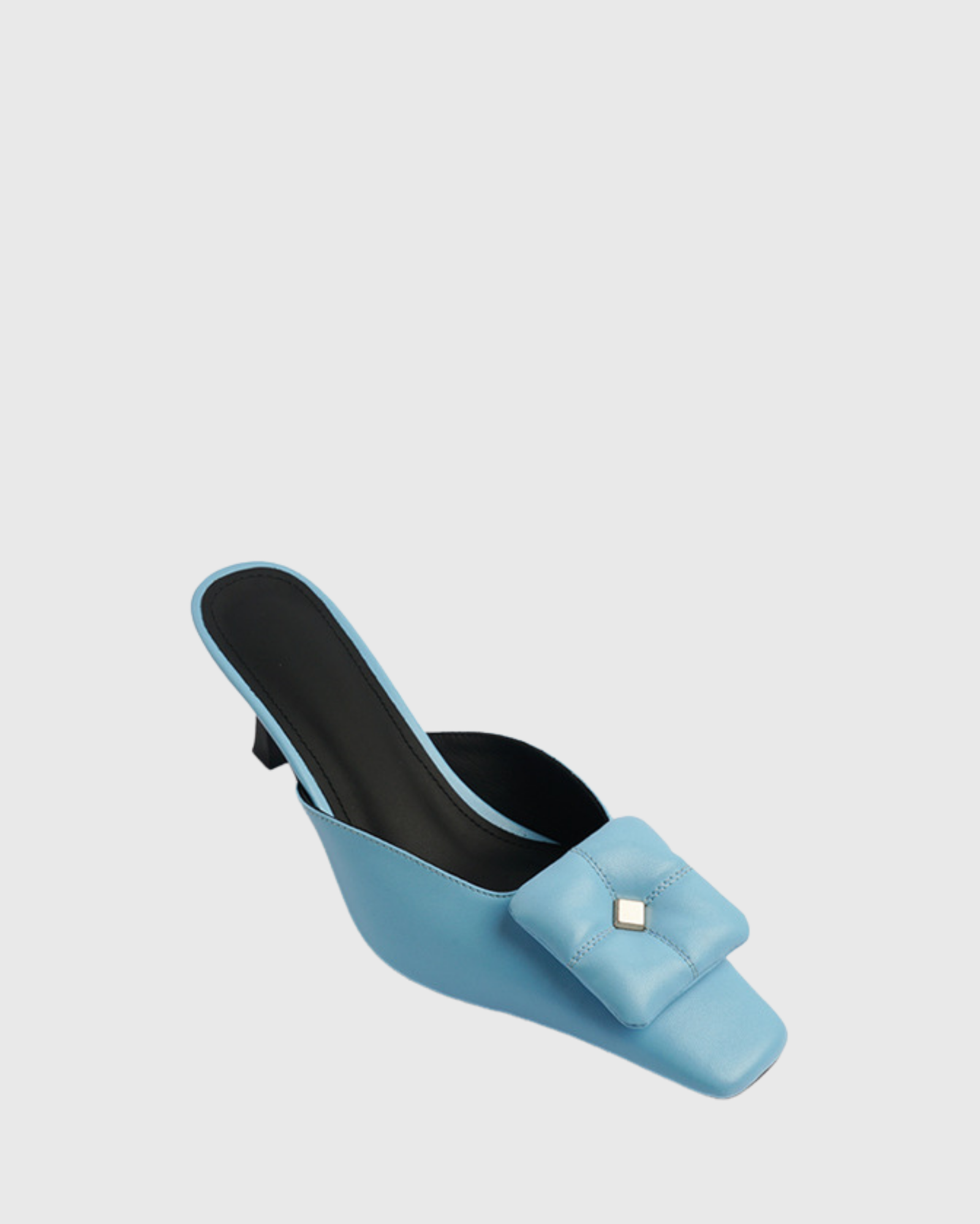 Fermin Leather Square Mules In Blue