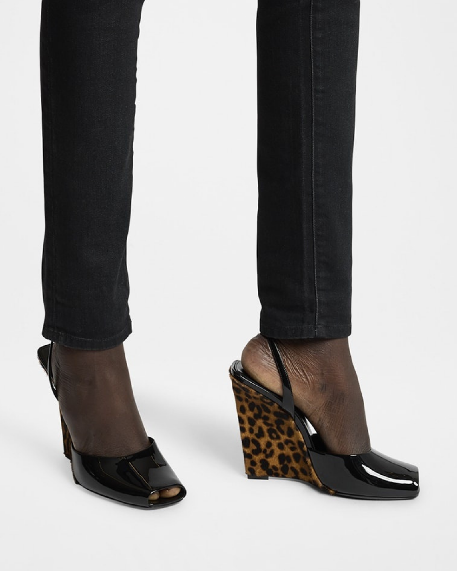 Nadya Leopard Print Splicing Pumps