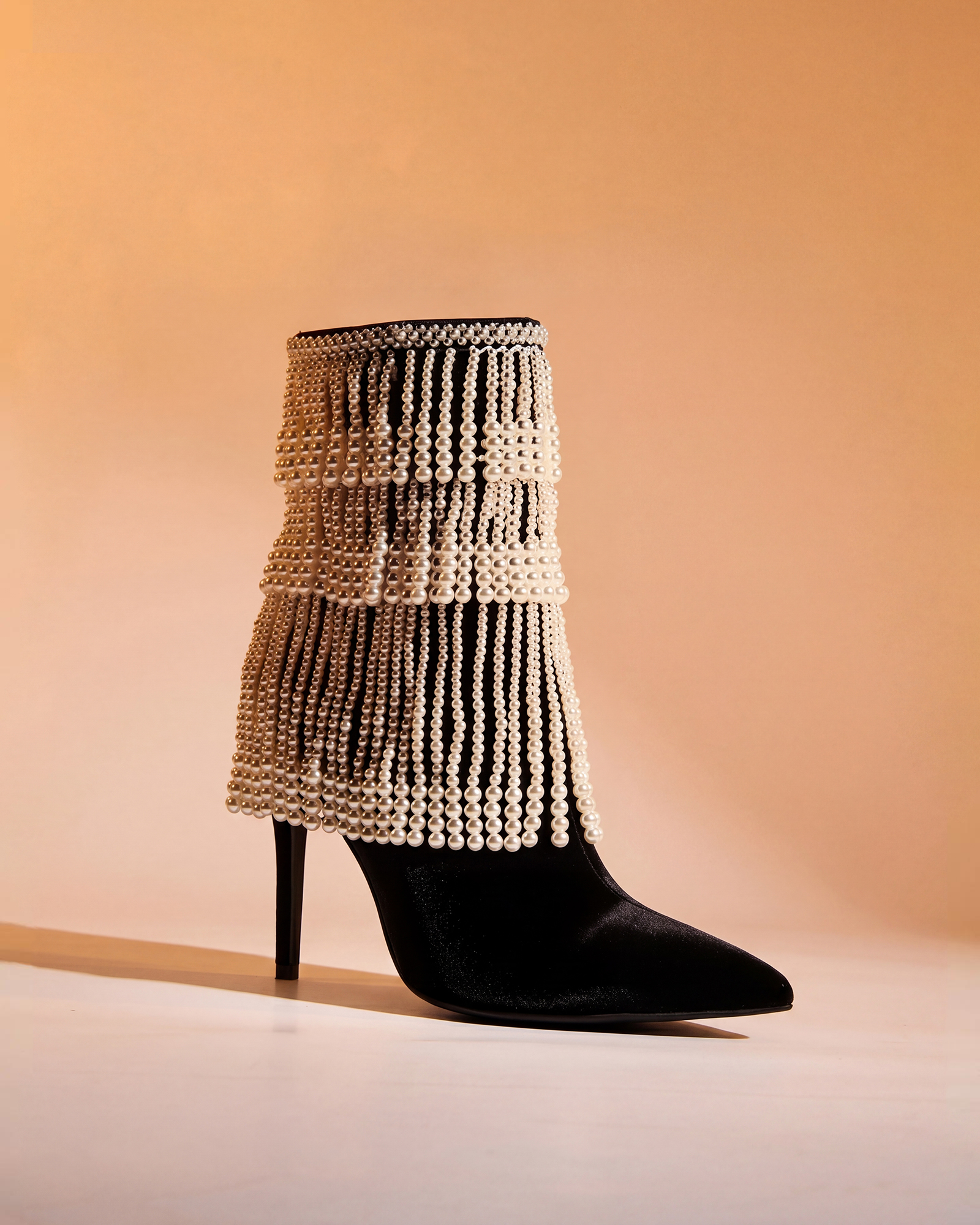 Gae Pearl Fringe Ankle Boots