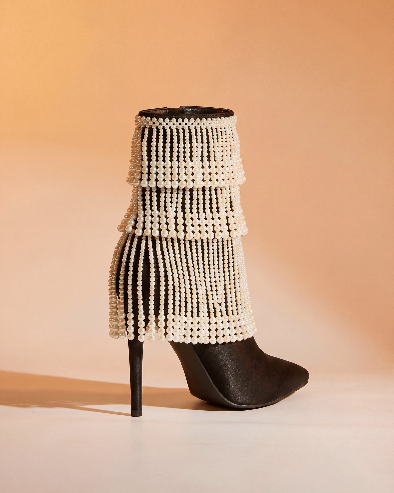 Gae Pearl Fringe Ankle Boots