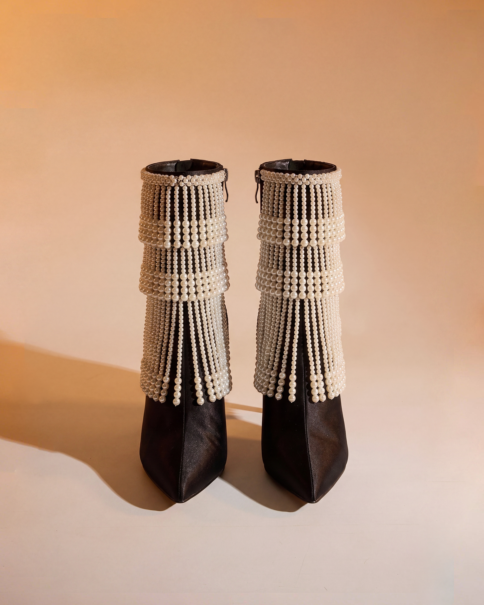 Gae Pearl Fringe Ankle Boots