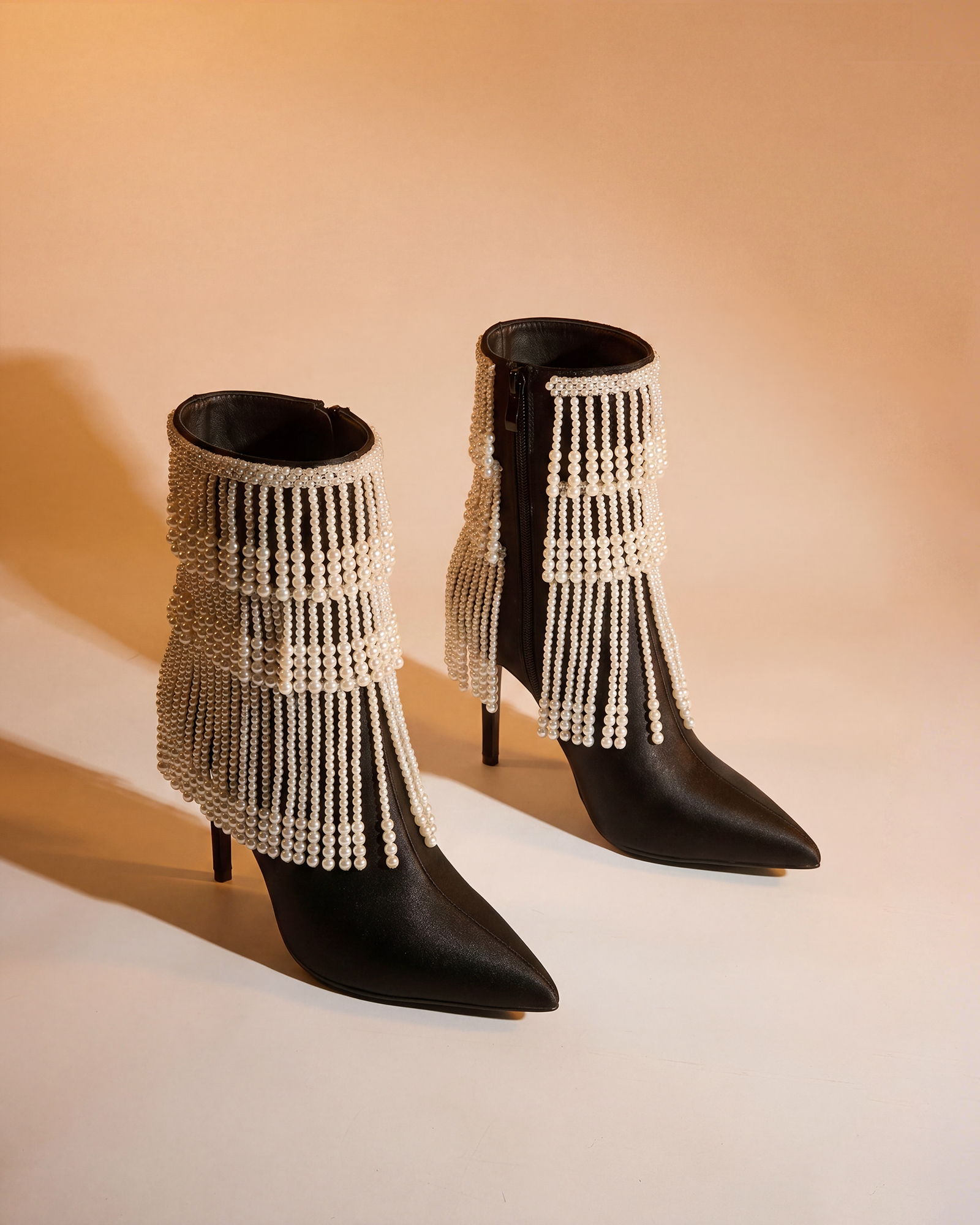 Gae Pearl Fringe Ankle Boots