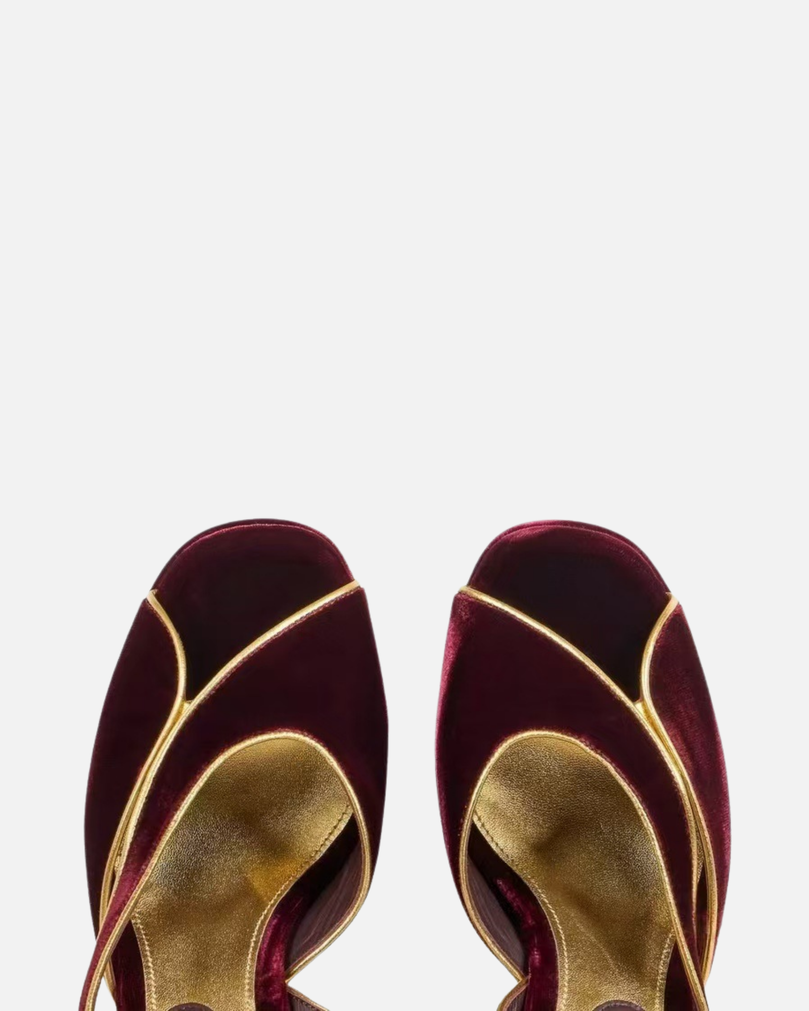 Gayne Peep Toe Velvet Platform Sandals In Wine