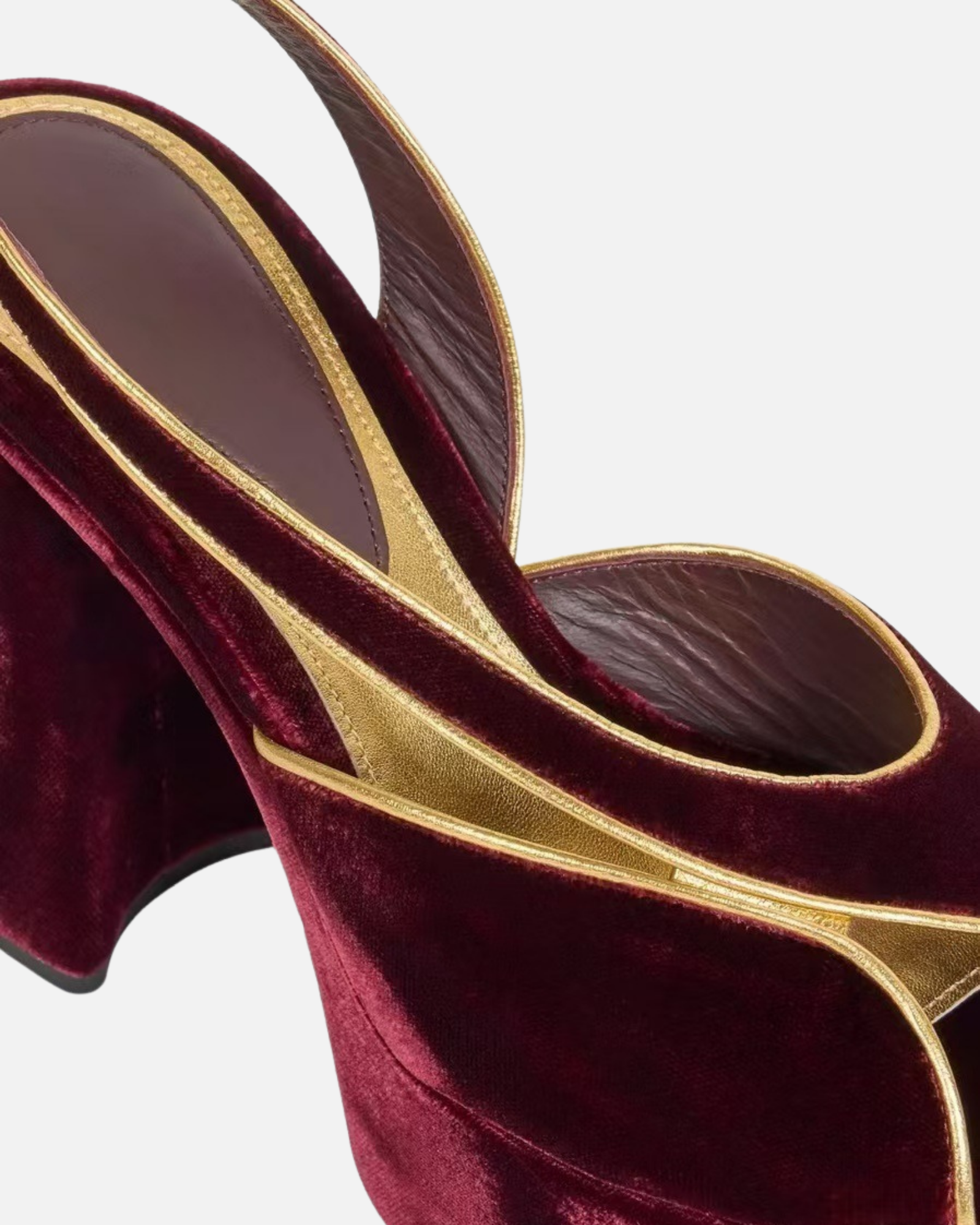 Gayne Peep Toe Velvet Platform Sandals In Wine